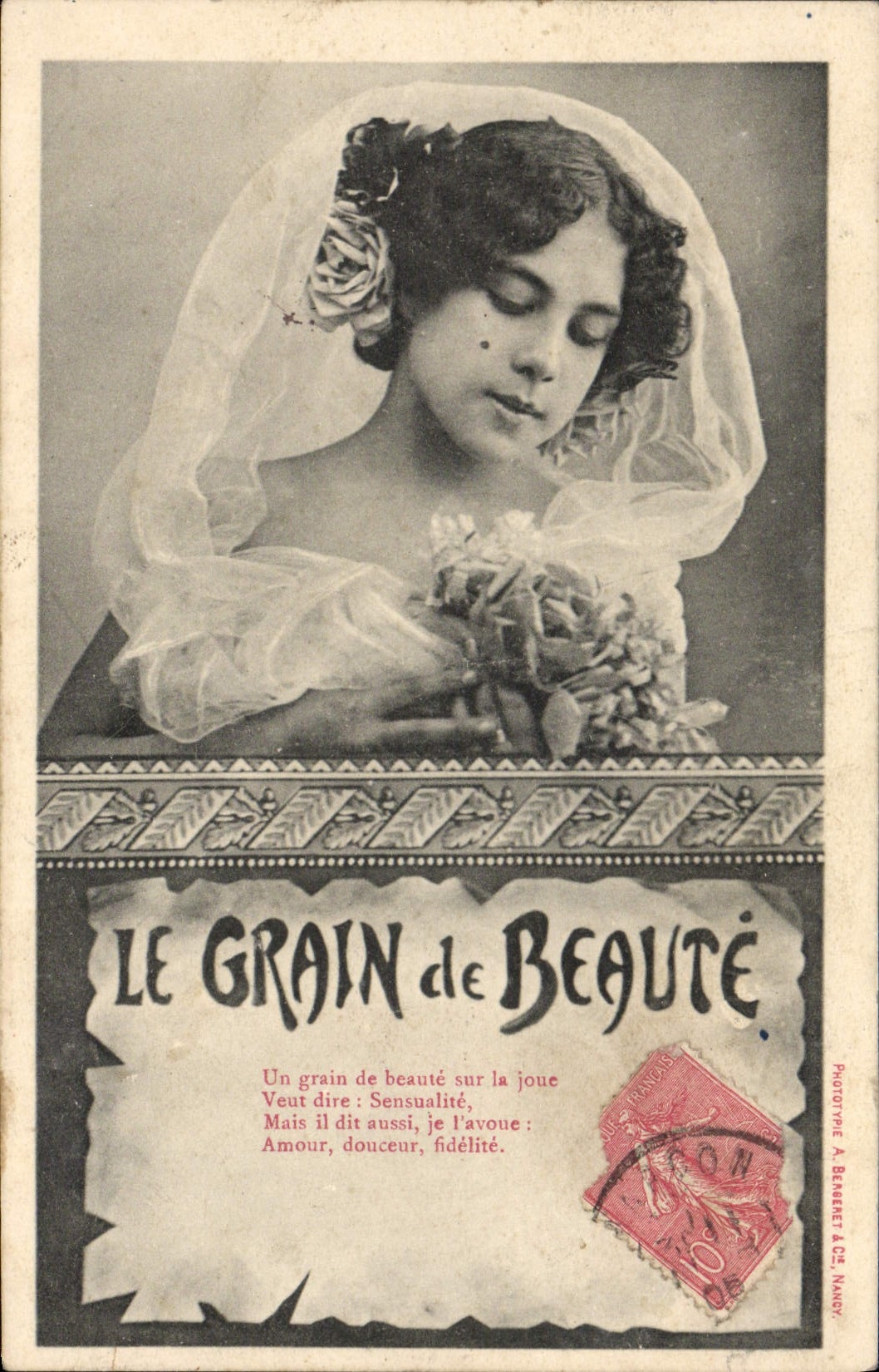 VINTAGE POSTCARD the Beauty spot Woman