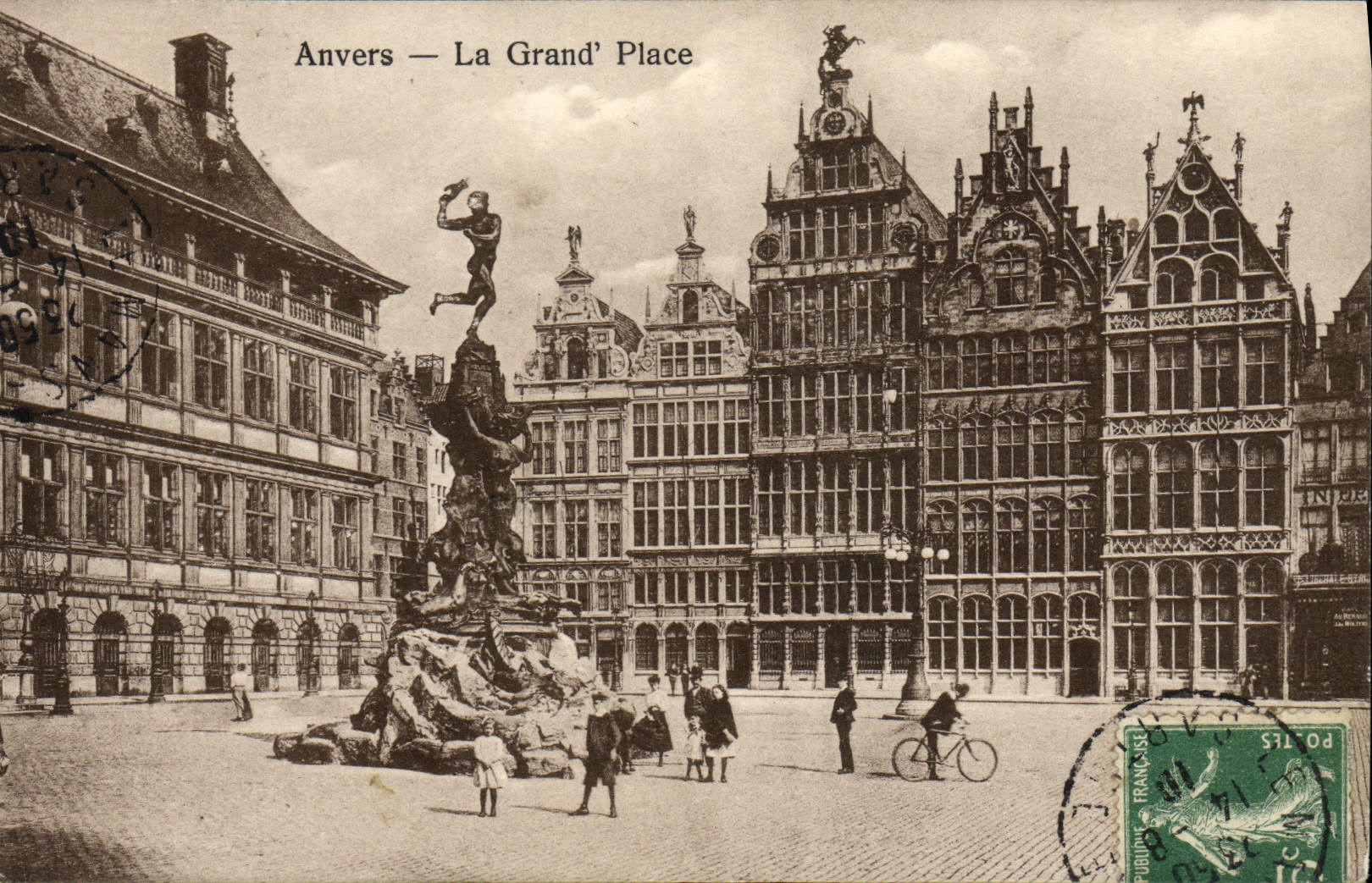 POSTAL Amberes de la VENDIMIA que la grande coloca