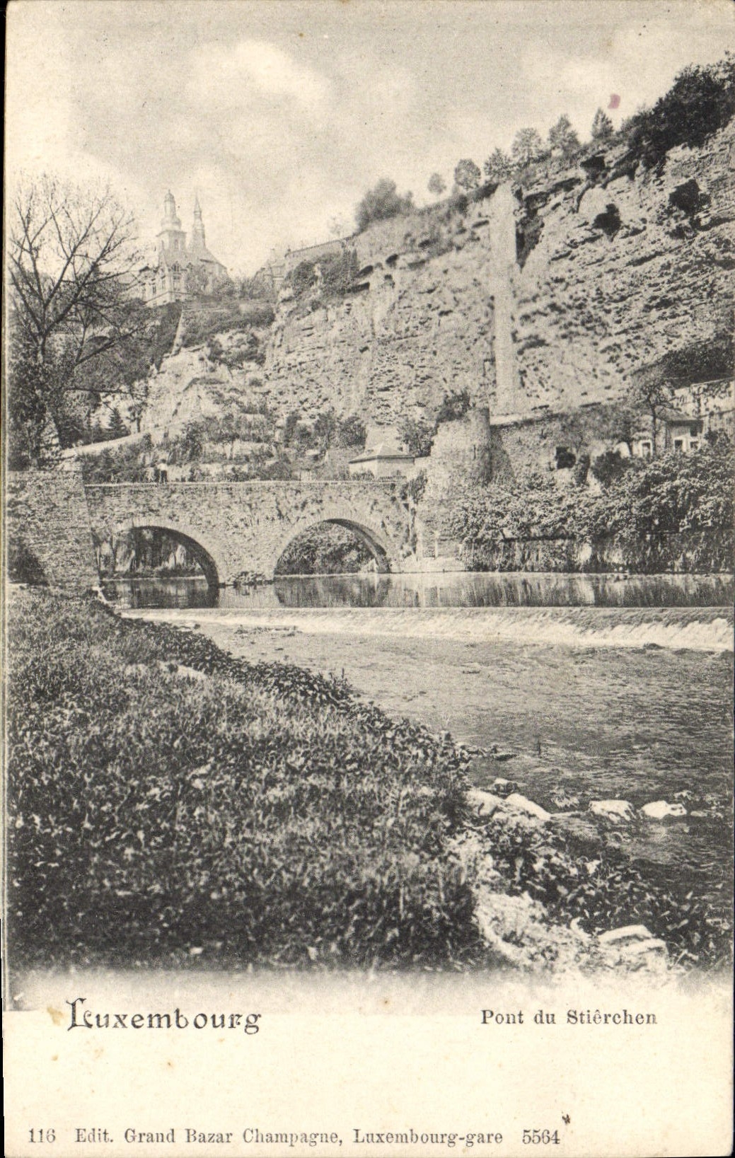 VINTAGE POSTCARD Luxembourg Bridge of Stierchen