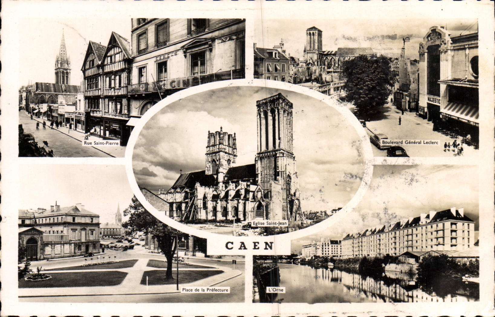 MODERN CARD Caen Places Prefecture Street Saint Pierre General Boulevard Leclerc Orne