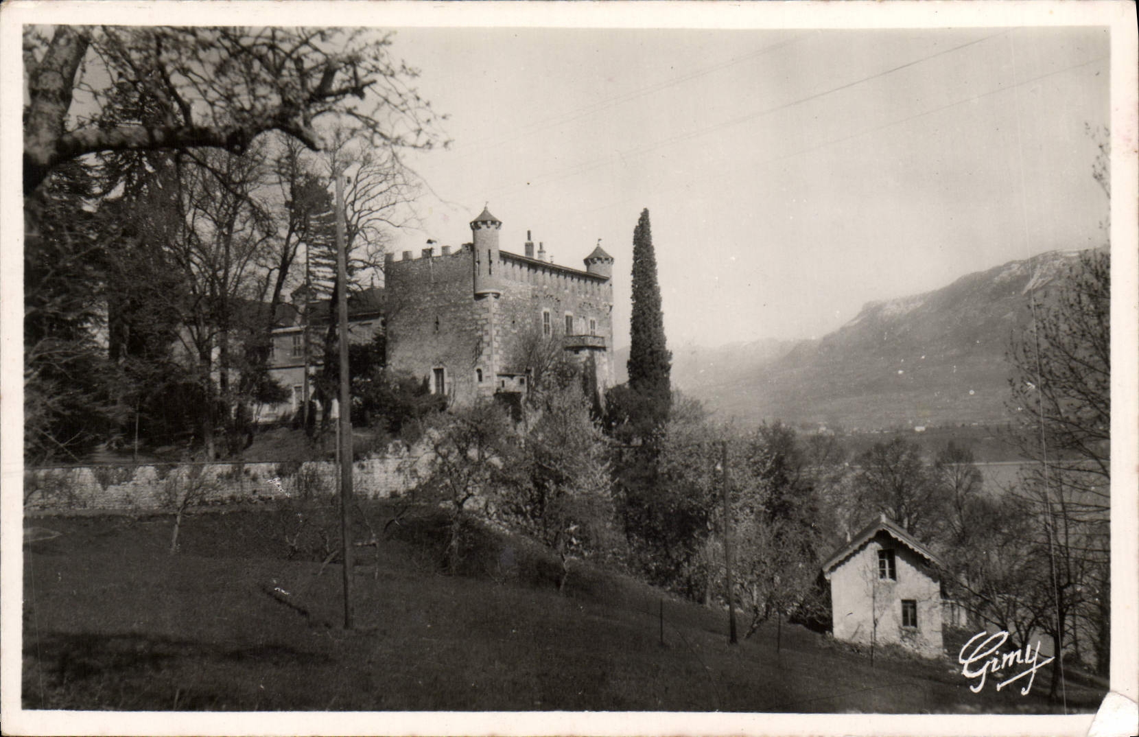 MODERN CARD Castle of Bourdeau Lake of Le Bourget and the Revard Mount