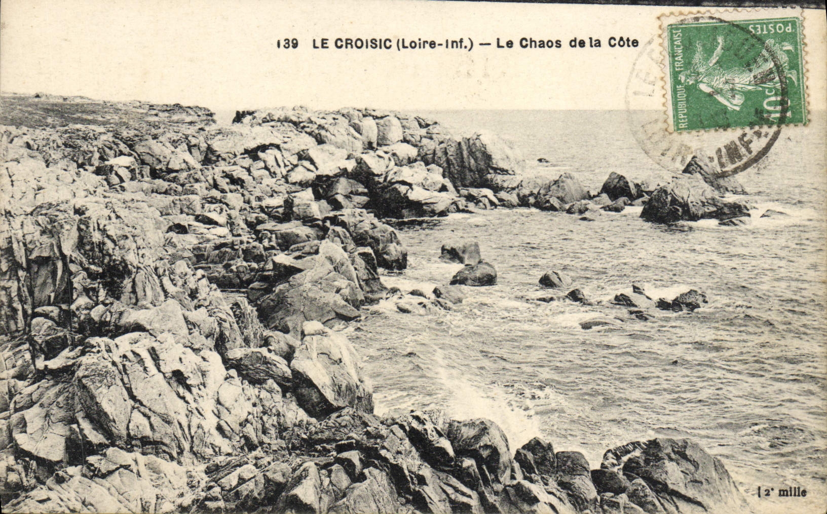 VINTAGE POSTCARD Croisic the Chaos of the Dimension