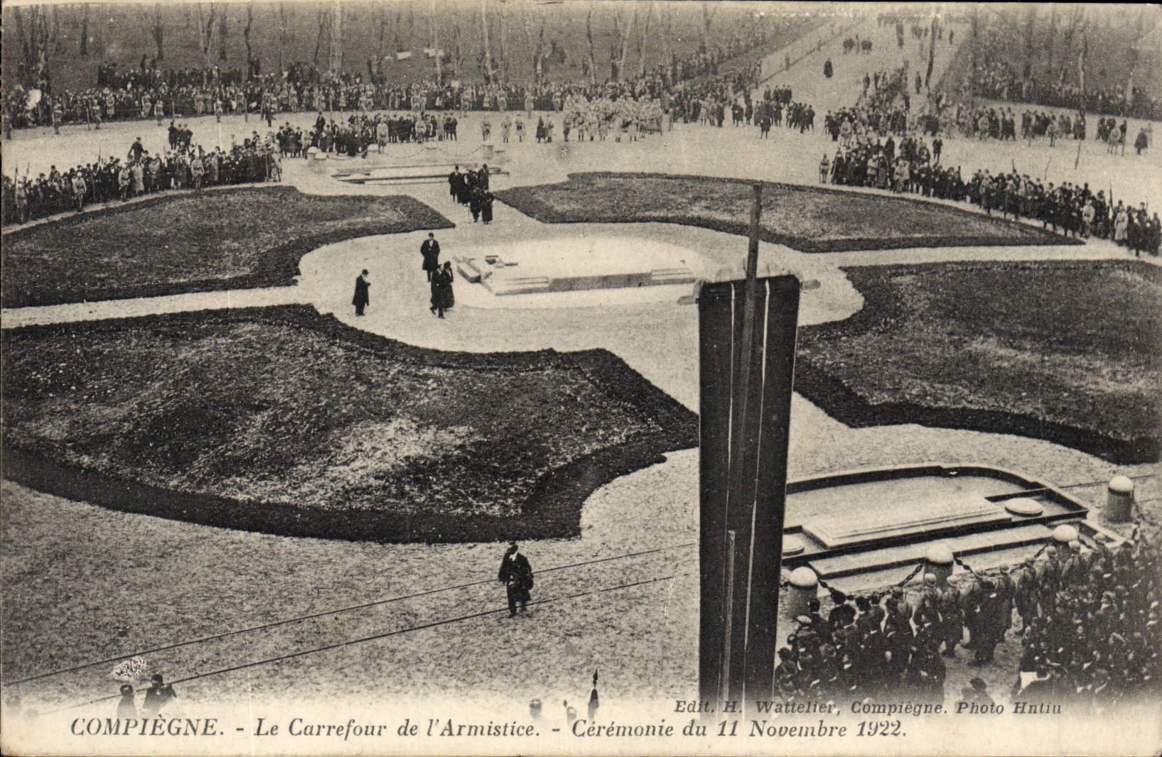POSTAL Compiegne de la VENDIMIA la encrucijada de la ceremonia del armisticio Militaria del 11 de noviembre de 1922