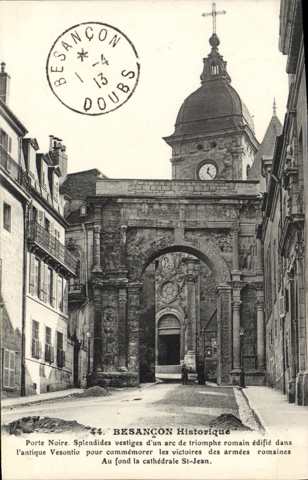 VINTAGE POSTCARD Besancon Historique Carries black