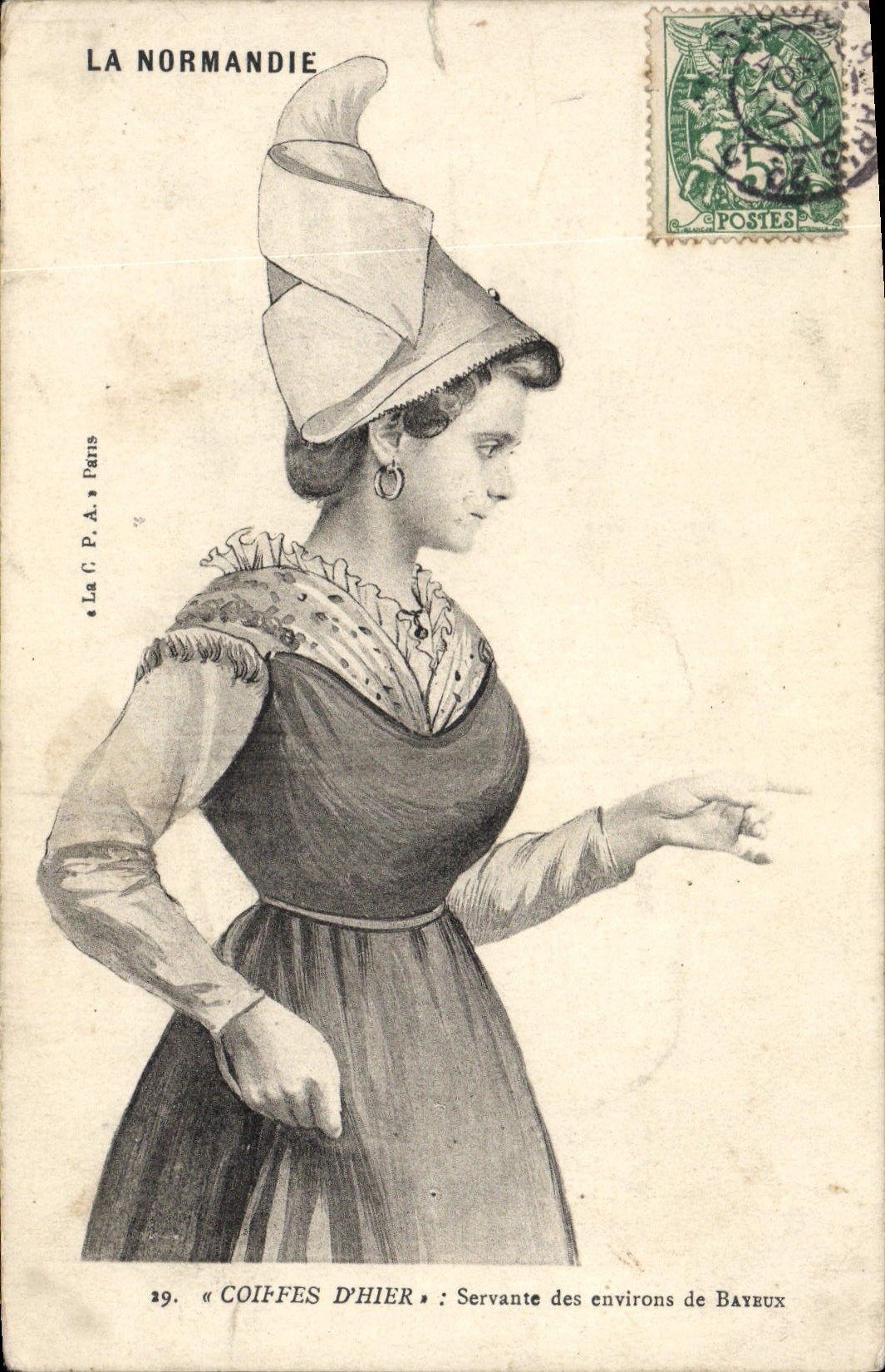 CPA Normandie Servante des environs de Bayeux Folklore 