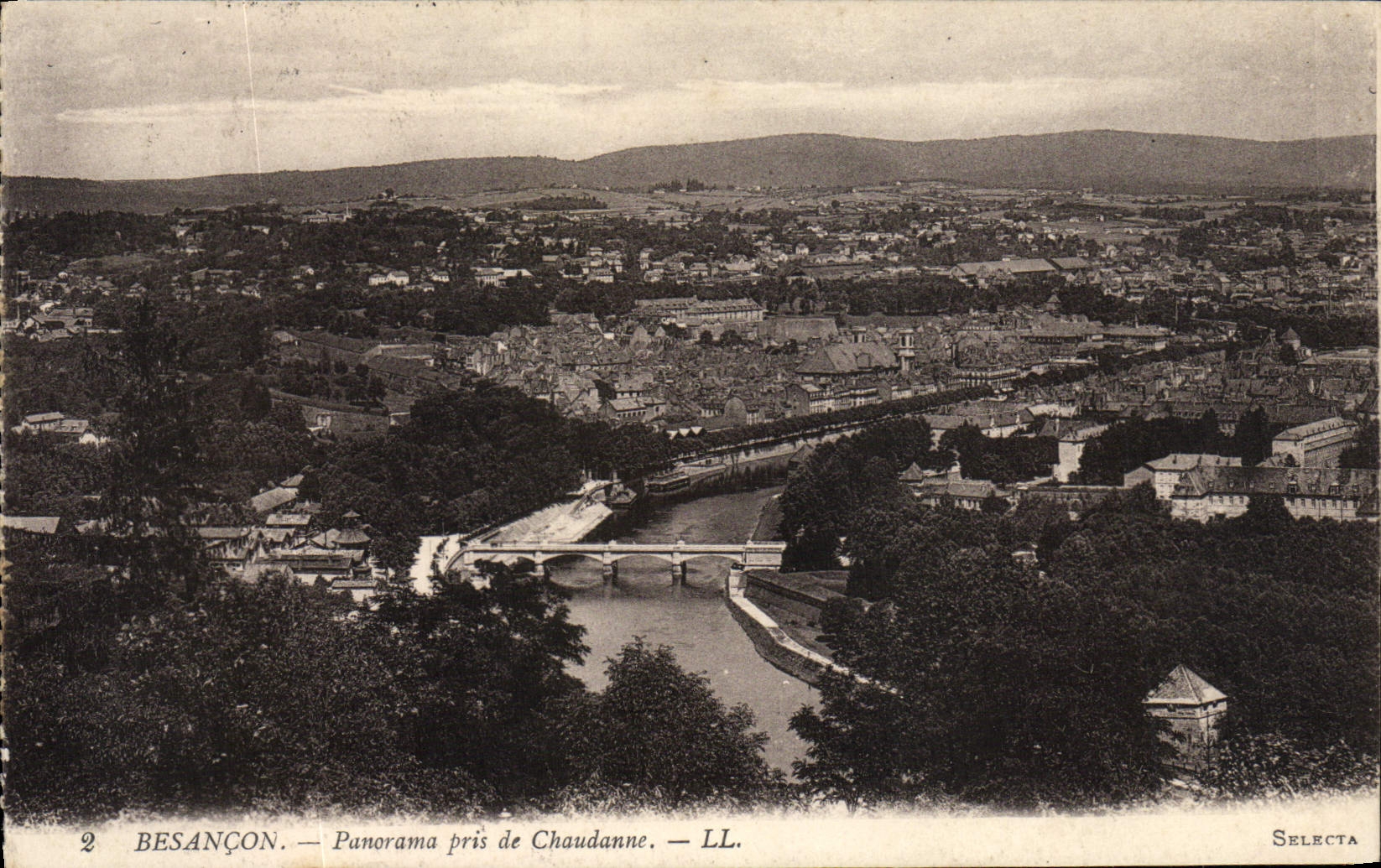 VINTAGE POSTCARD Besancon Panorama Taken of Chaudanne