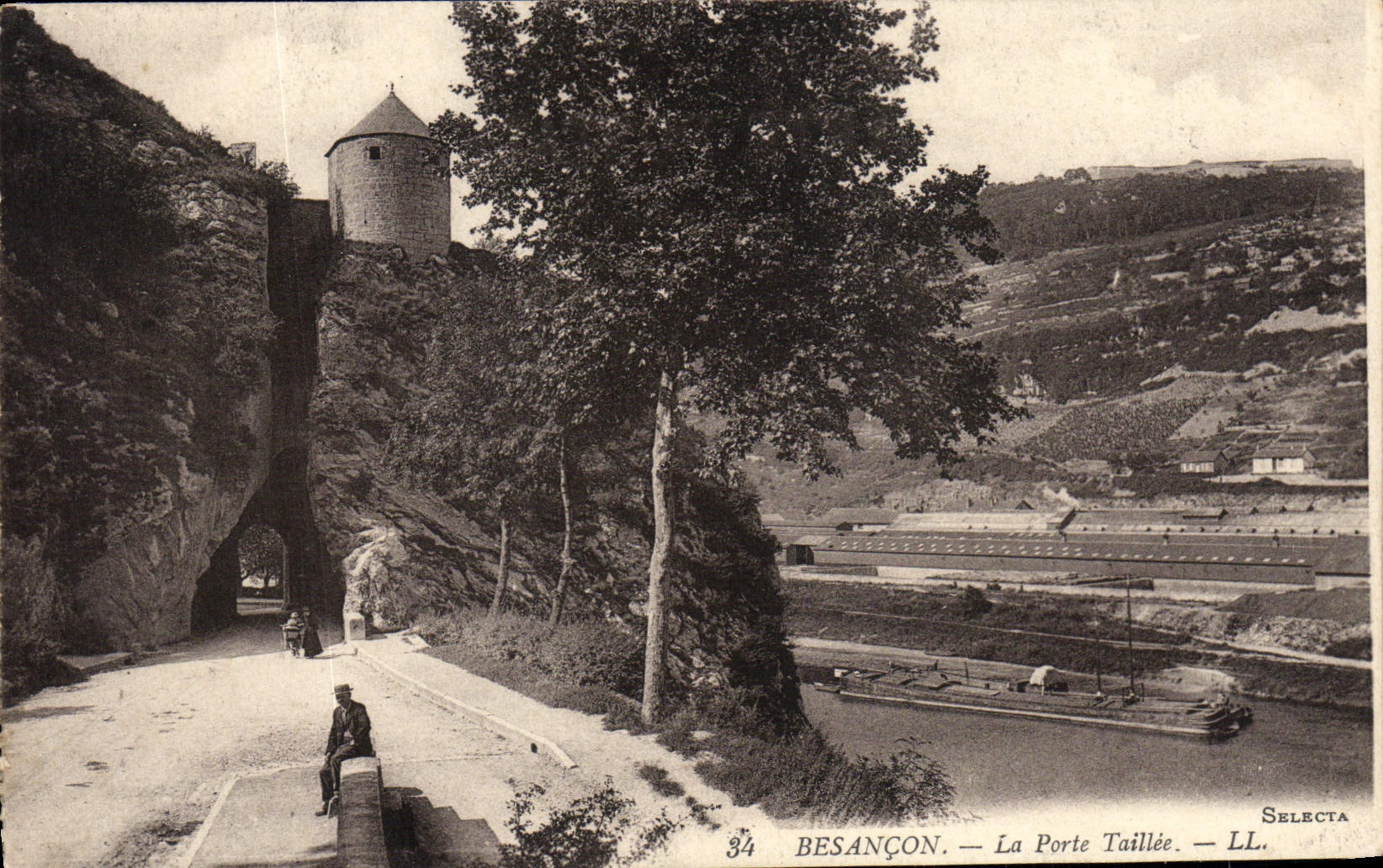 POSTAL Besanzón de la VENDIMIA el taillee de la puerta