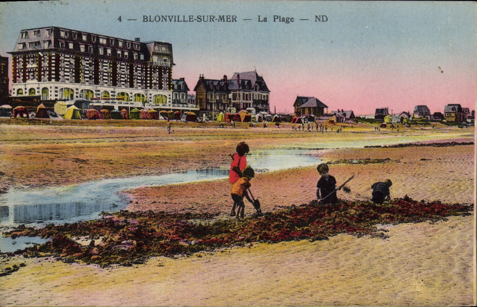 VINTAGE POSTCARD Blonville On Sea the Beach Children