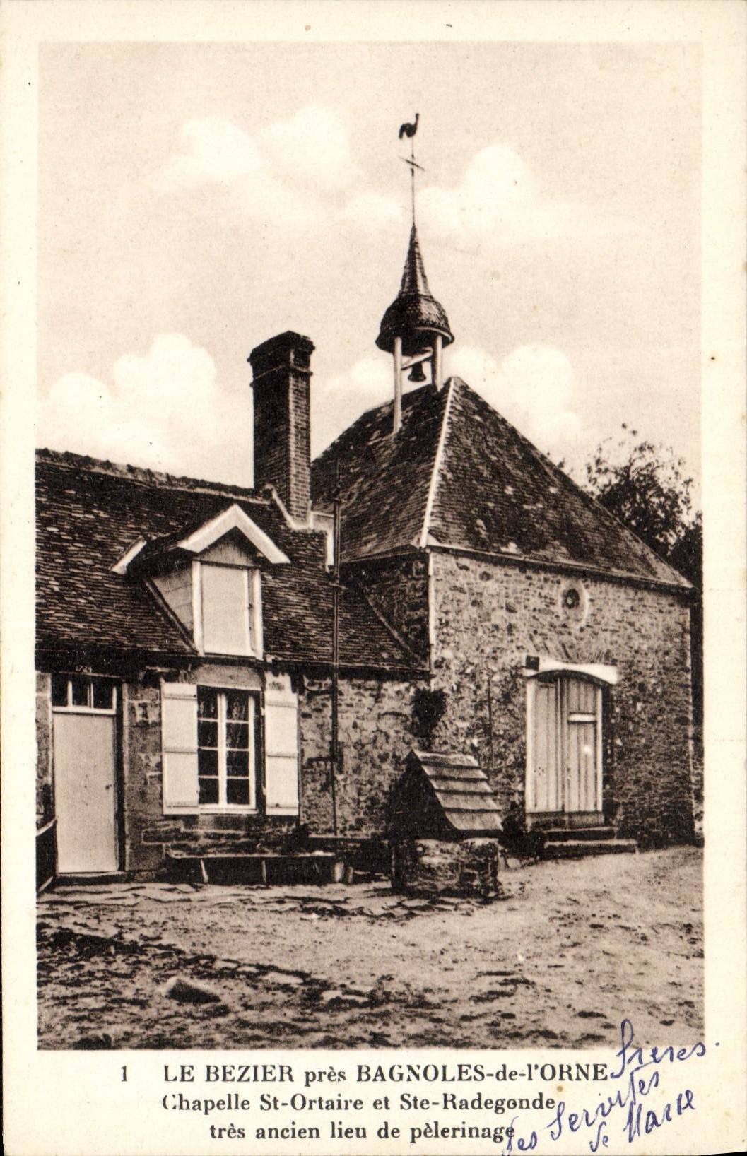 Cierre de Bezier de la POSTAL de la VENDIMIA Bagnoles Orne de St Ortaire de la cámara acorazada y del co. Peregrinaje de Radegonde