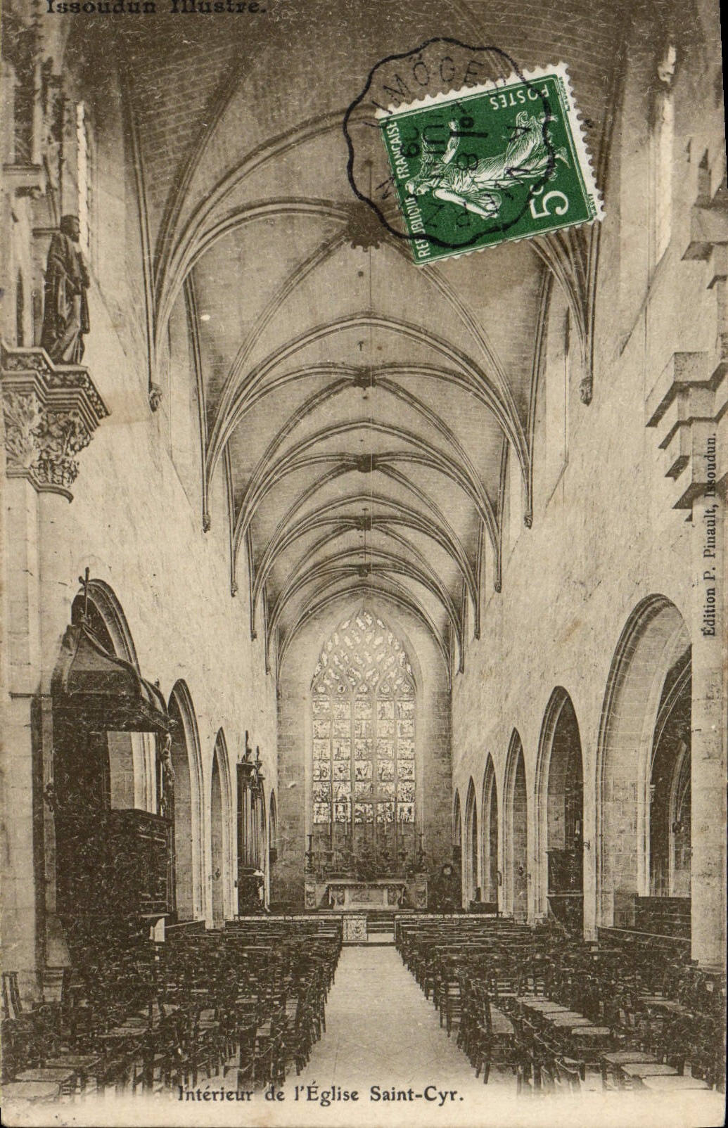 VINTAGE POSTCARD Holy Interior Cyr of the Issoudun Church