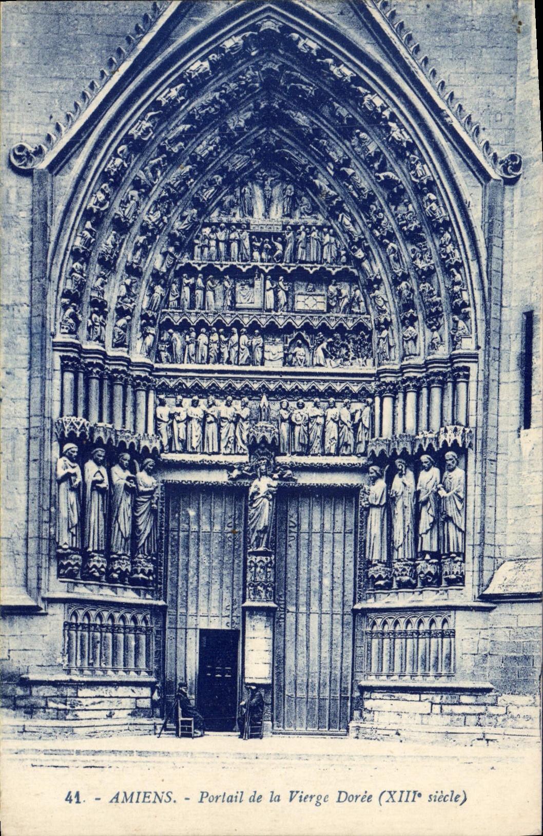 CPA Amiens Portail de la Vierge Doree