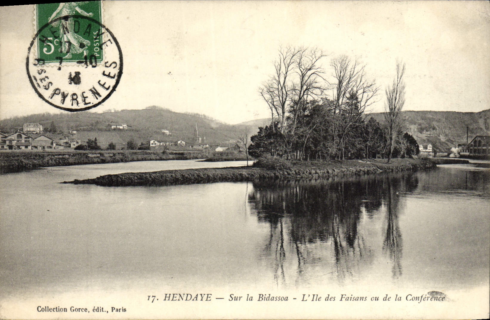 VINTAGE POSTCARD Hendaye On Bidassoa the Island of Pheasants or the Conference