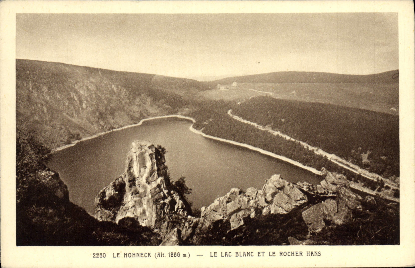 VINTAGE POSTCARD Hohneck the White lake and the Hans rock