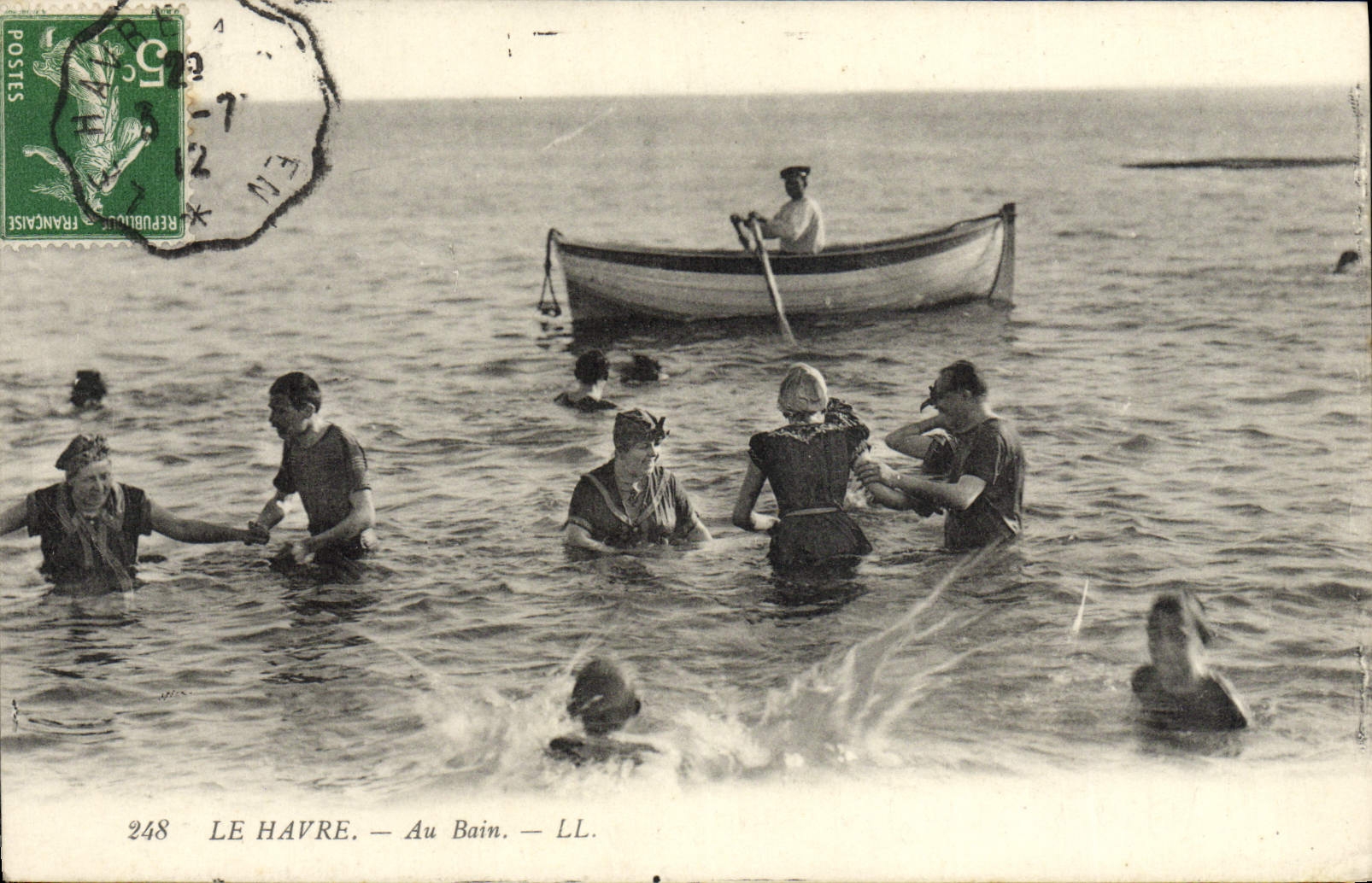 POSTAL Le Havre de la VENDIMIA con el baño