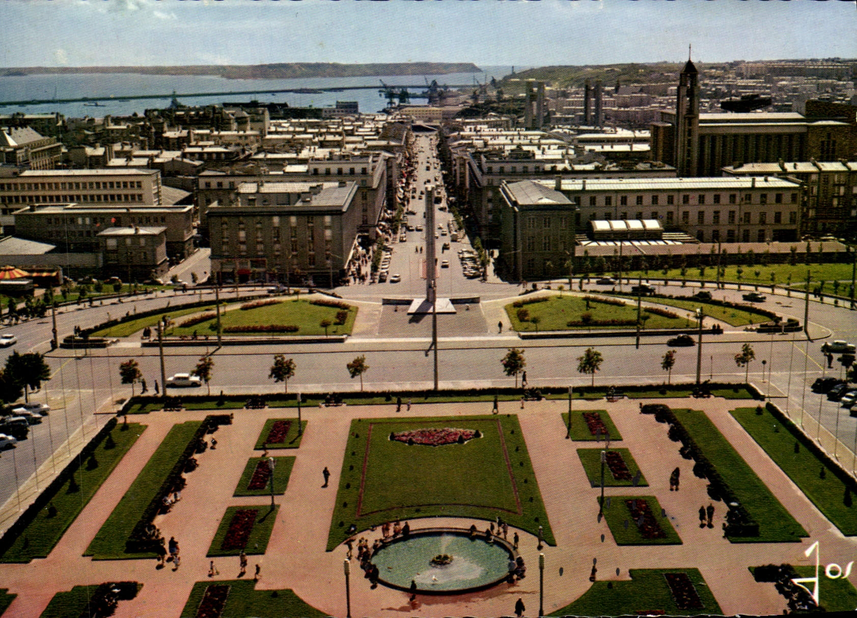 MODERN CARD Brest View on the street of Siam taken of the town hall