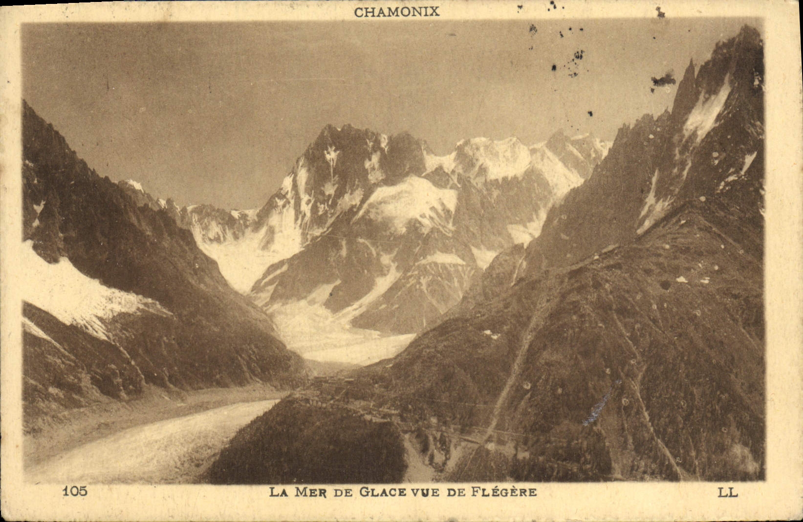 CPA Chamonix Mont Blanc La mer de glace vue de Flegere 
