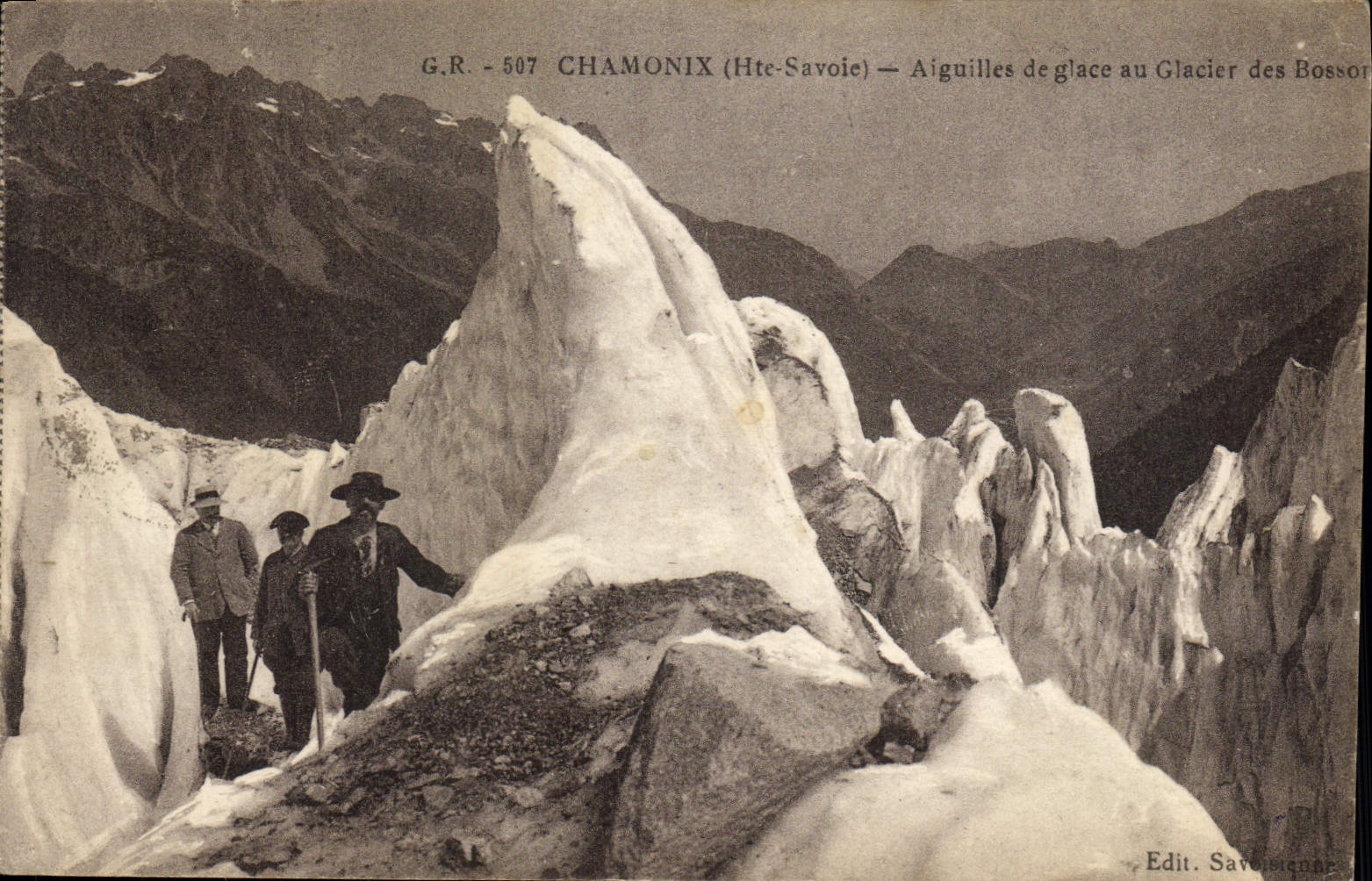 CPA Chamonix Aiguilles de Glace au Glacier des Bossons Alpinisme
