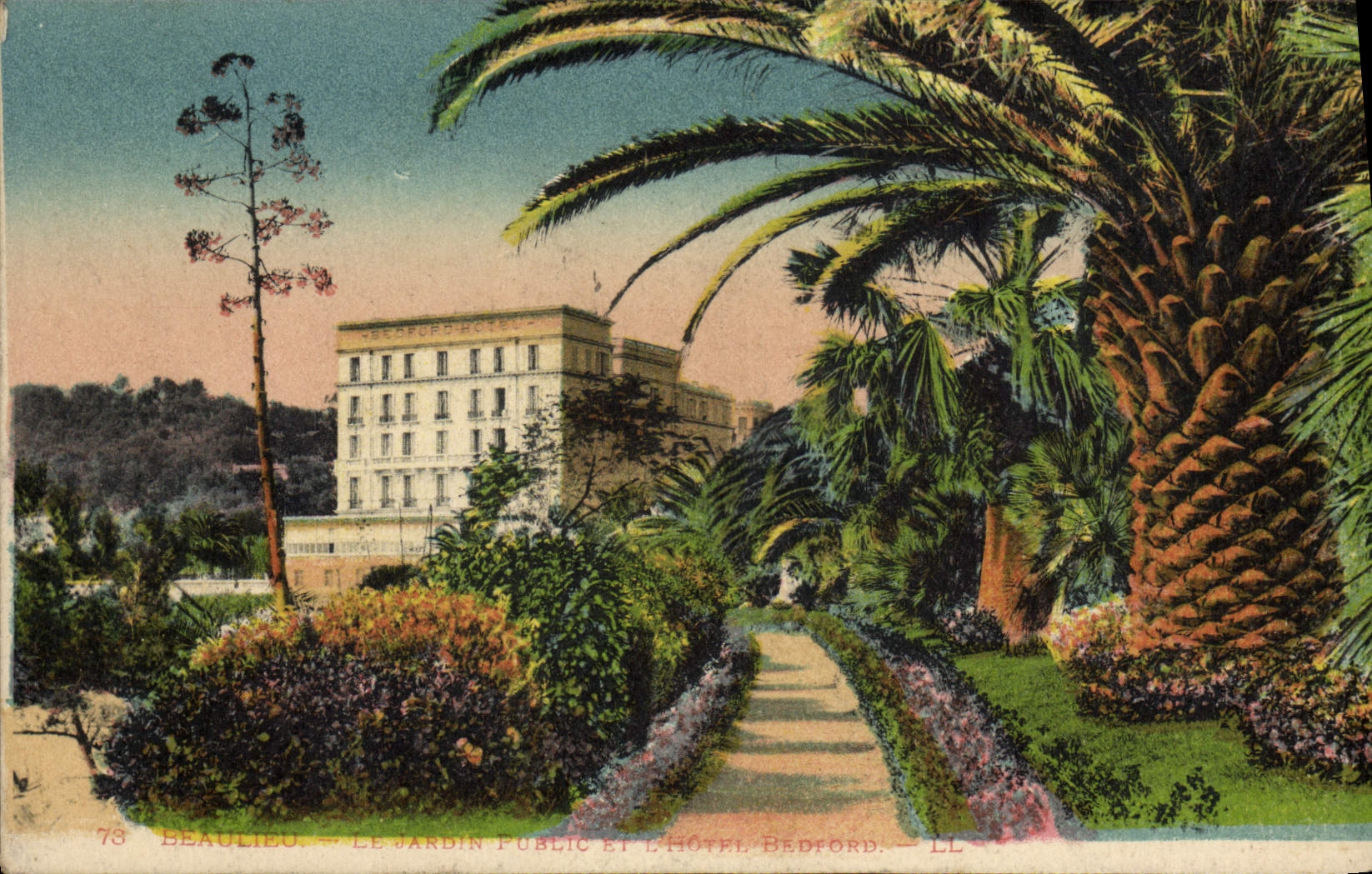 CPA Beaulieu Le jardin public et l'hotel Bedford 