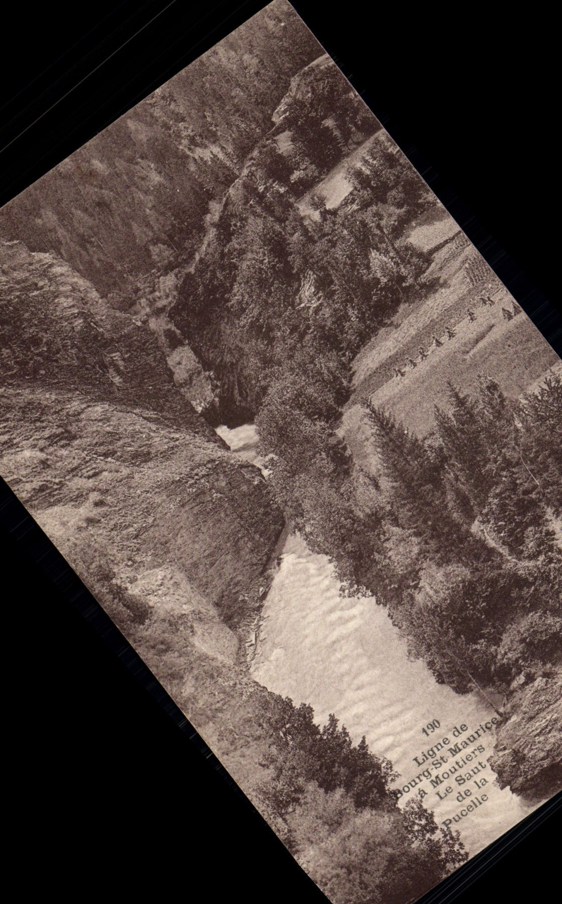 VINTAGE POSTCARD Ligne of Borough St Maurice has Moutiers the jump of the virgin