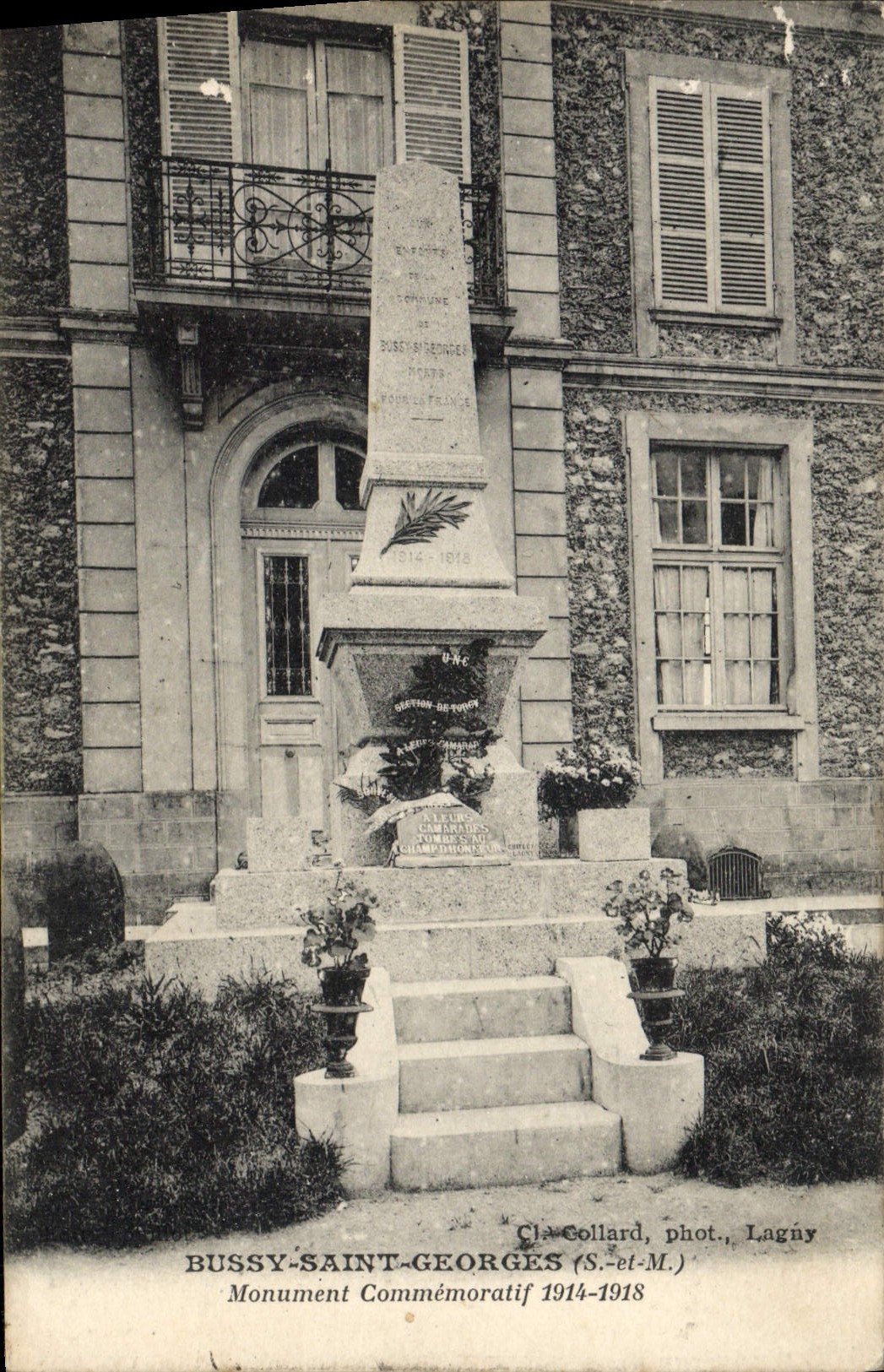 Monumento santo 1914 de Bussy Jorte de la POSTAL de la VENDIMIA 1918 Militaria