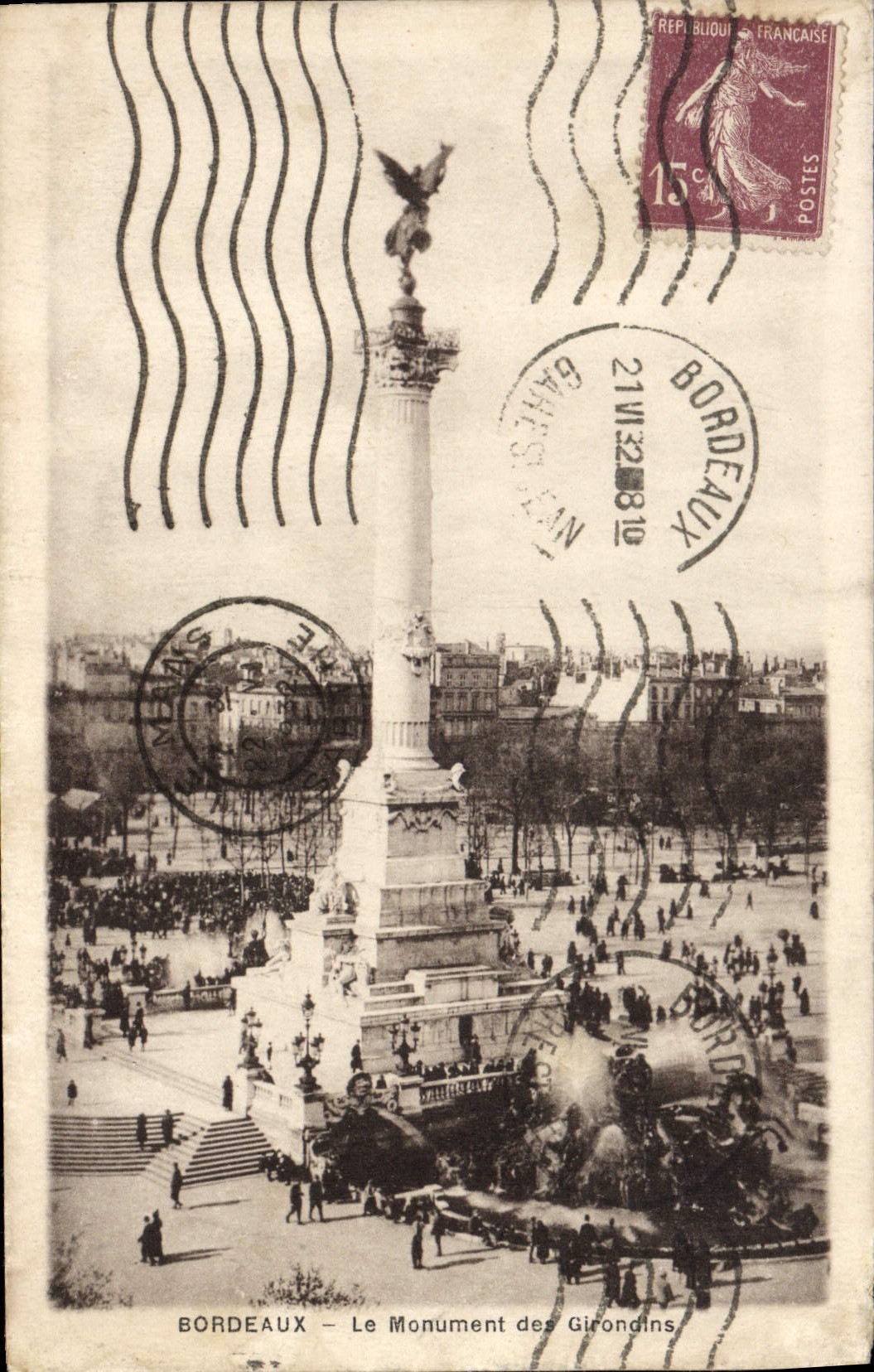 CPA Bordeaux Monument des Girondins