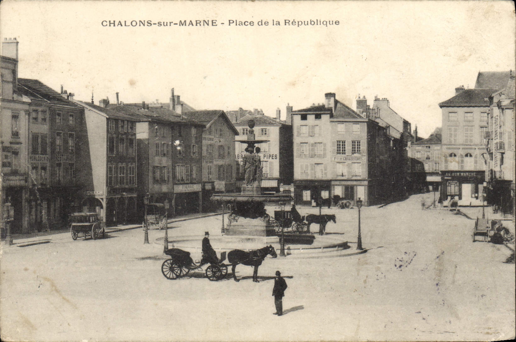 VINTAGE POSTCARD Chalons On the Marne Places Republic