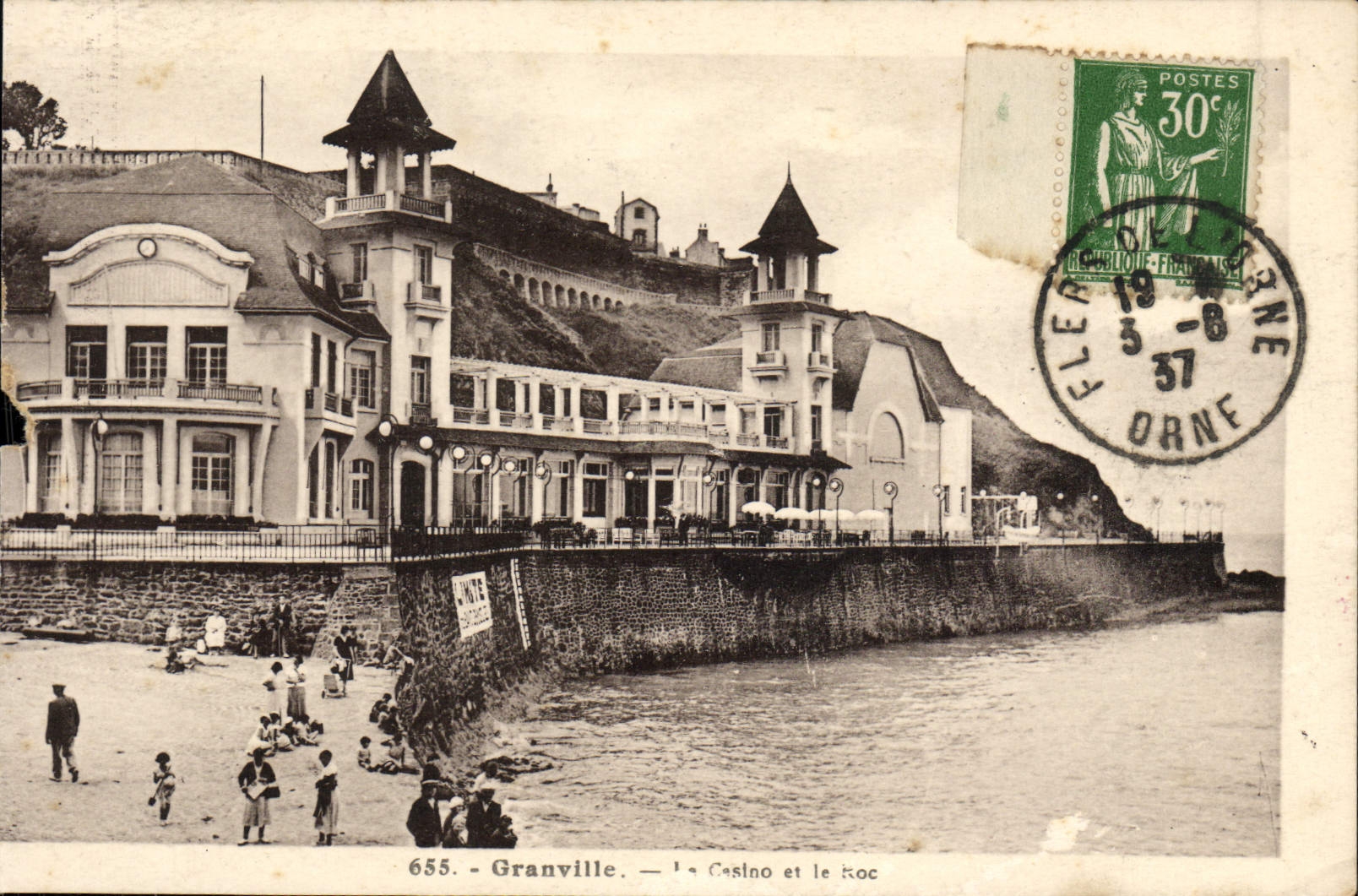 CPA Granville La Castino et le Roc Beau cachet Flers de l'Orne