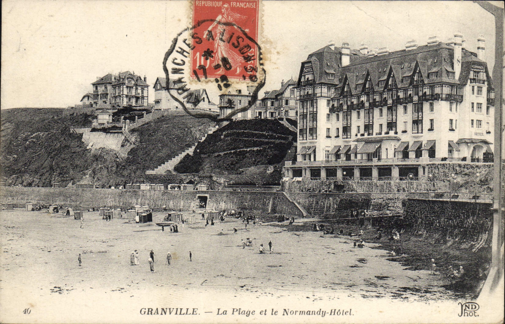 CPA Granville La Plage et le Normandy Hotel