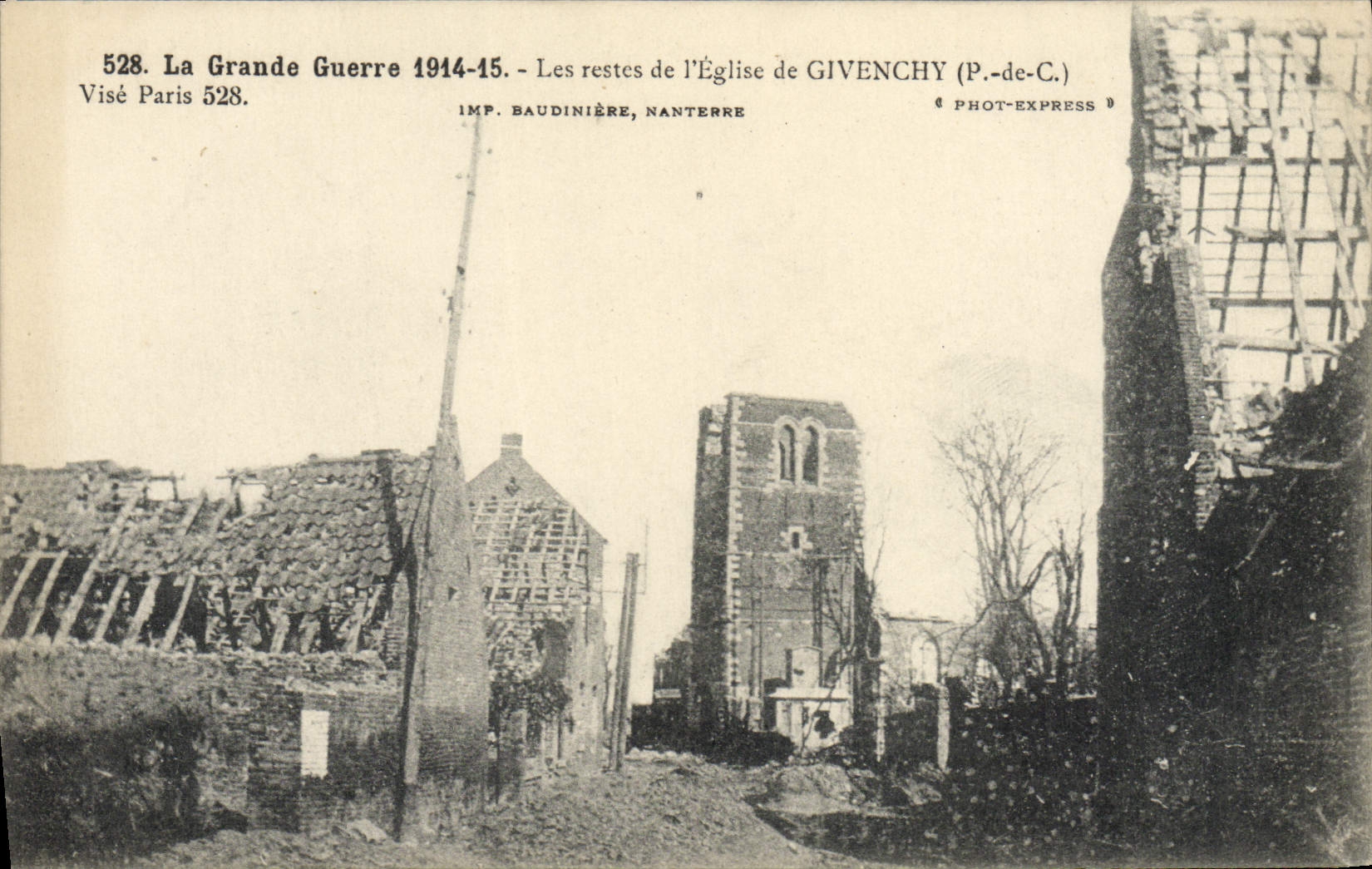 CPA Givenchy Les Restes de L'Eglise Militaria
