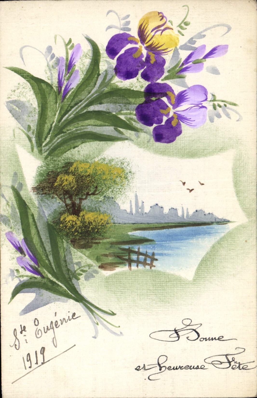 CPA Fantaisie Bonne Annee (dessin a la main)