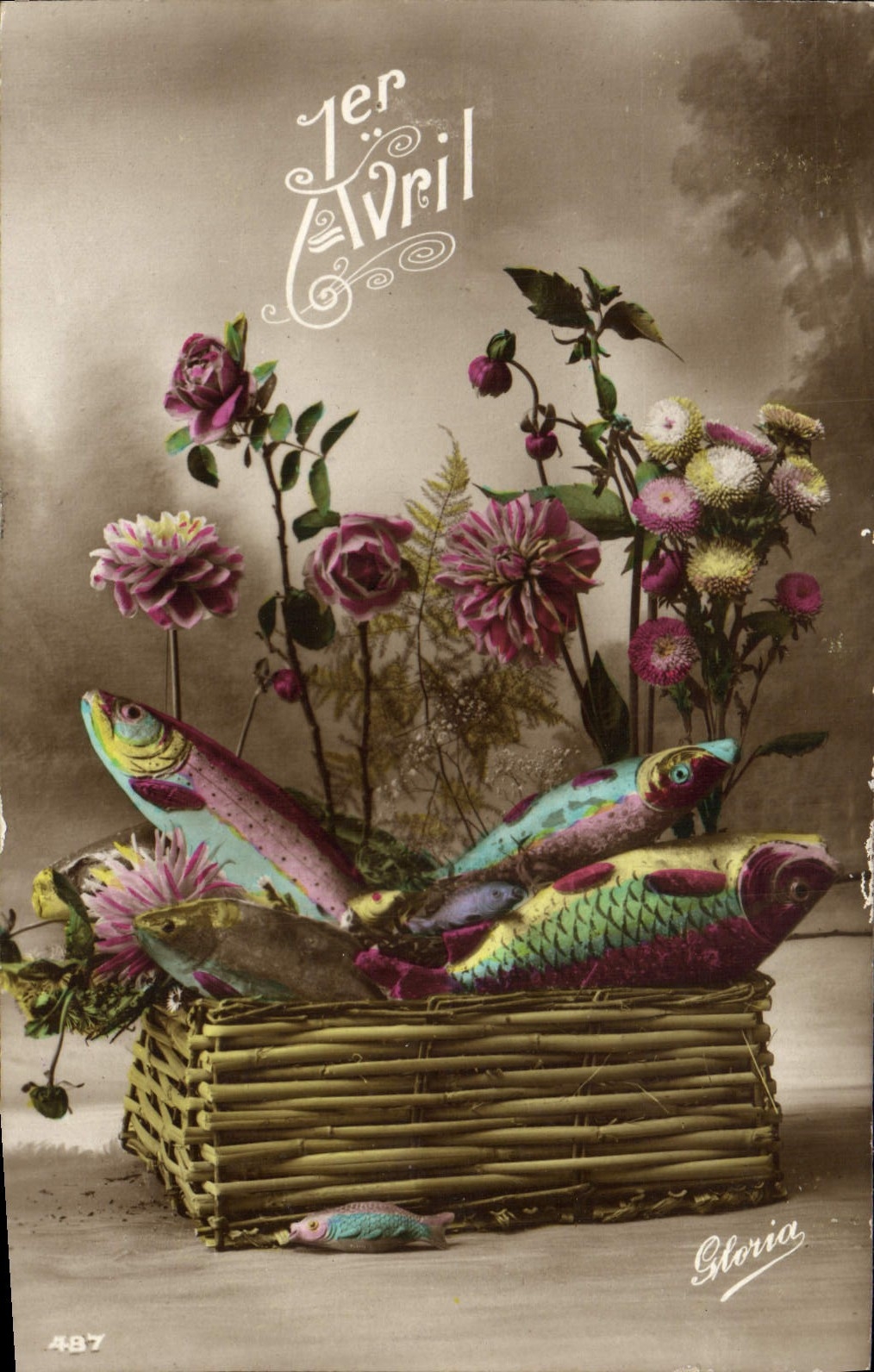 CPA Fantaisie 1er Avril Poissons