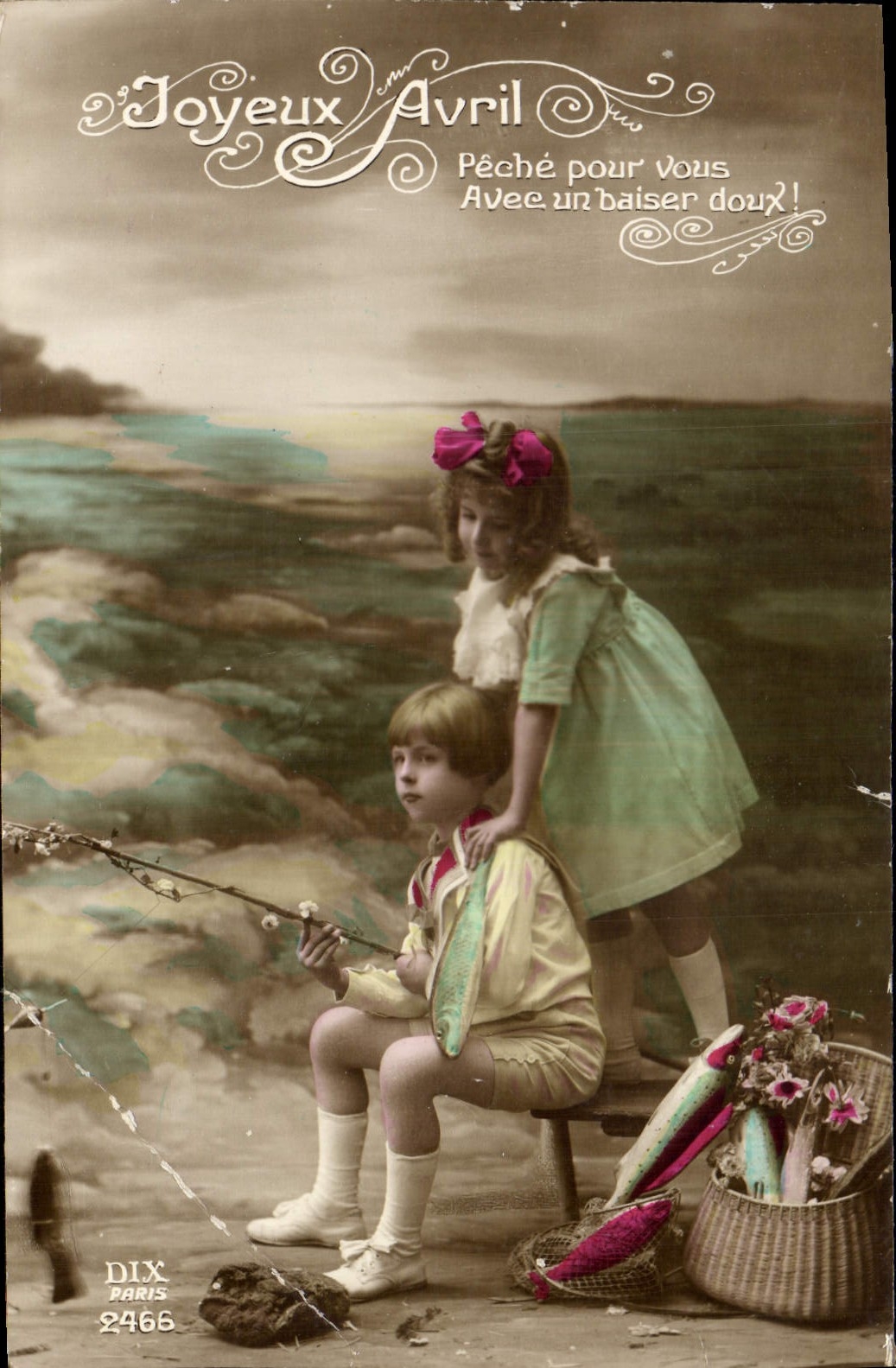 CPA Fantaisie Enfants Joyeux Avril