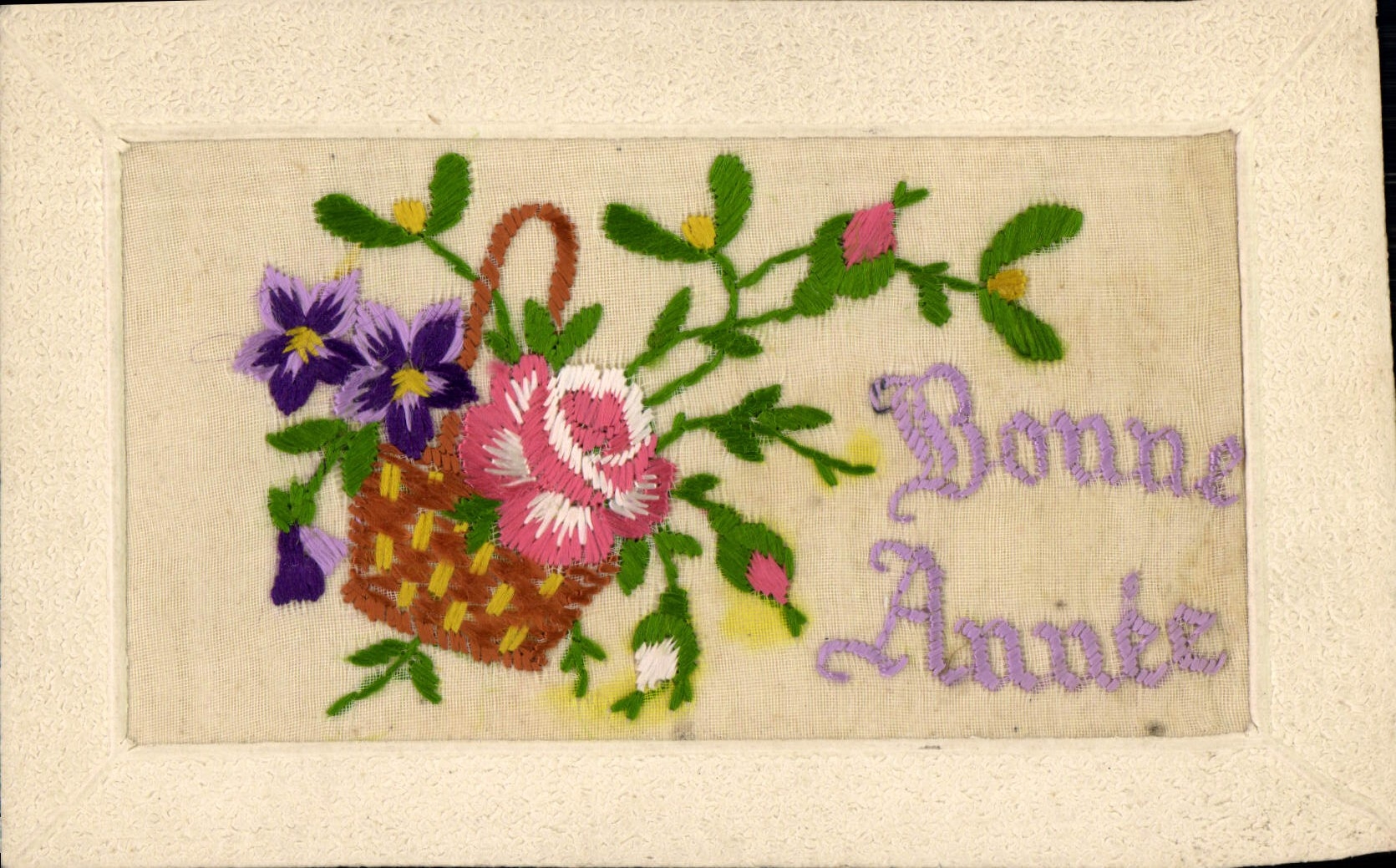 CPA Fantaisie Brodee Bonne annee