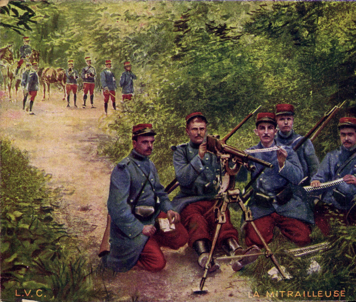 POSTAL de la VENDIMIA el Militaria Machine-gun