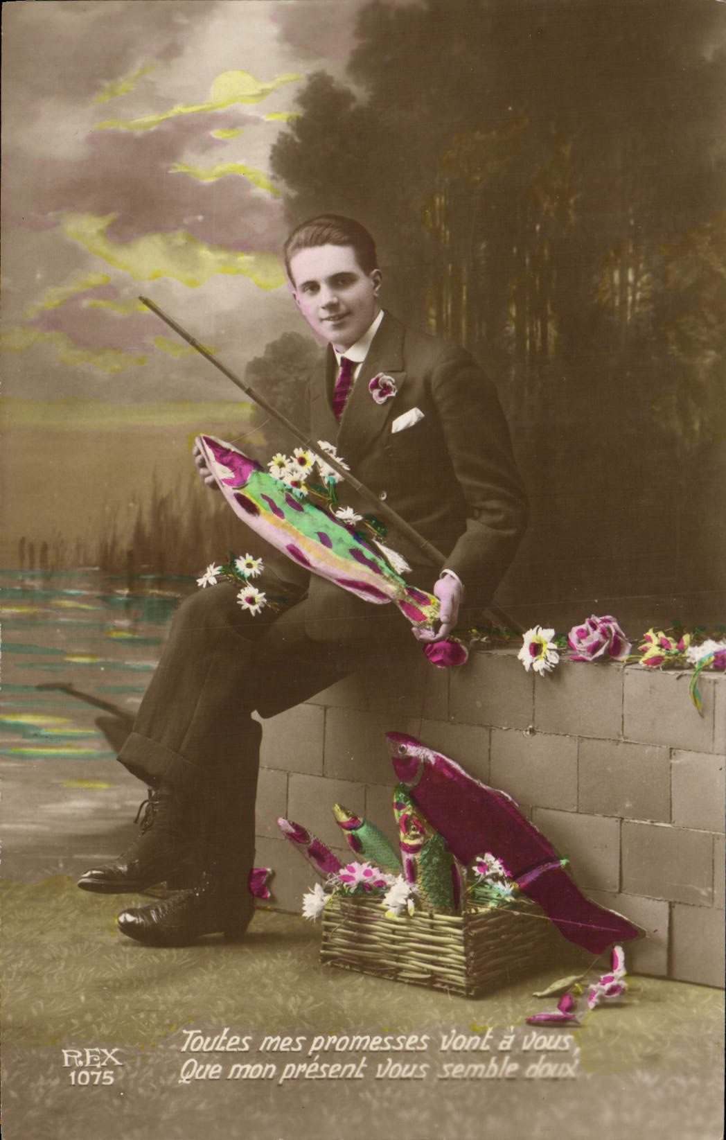 CPA Fantaisie Homme Poisson