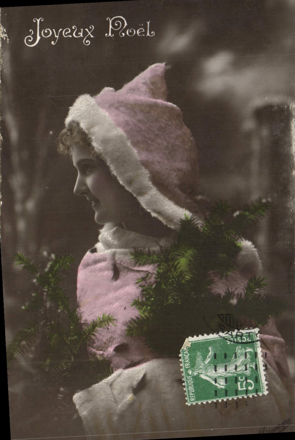 CPA Fantaisie Femme Joyeux Noel