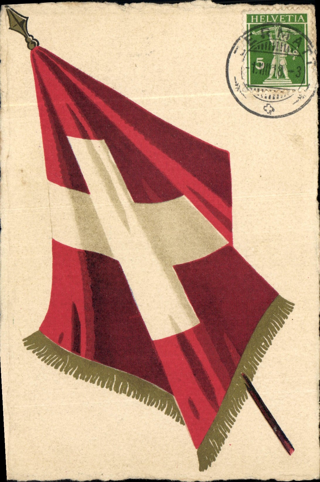 CPA Drapeau Suisse