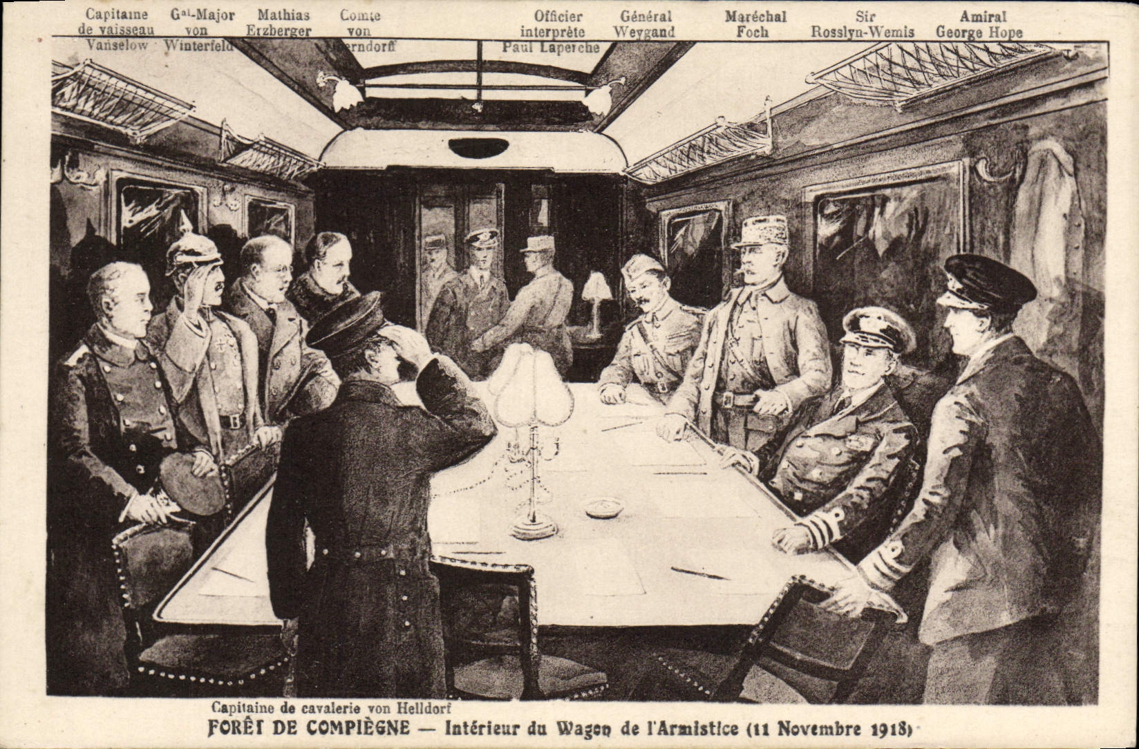CPA Foret De Compiegne Interieur du Wagon de L'Armistice Militaria