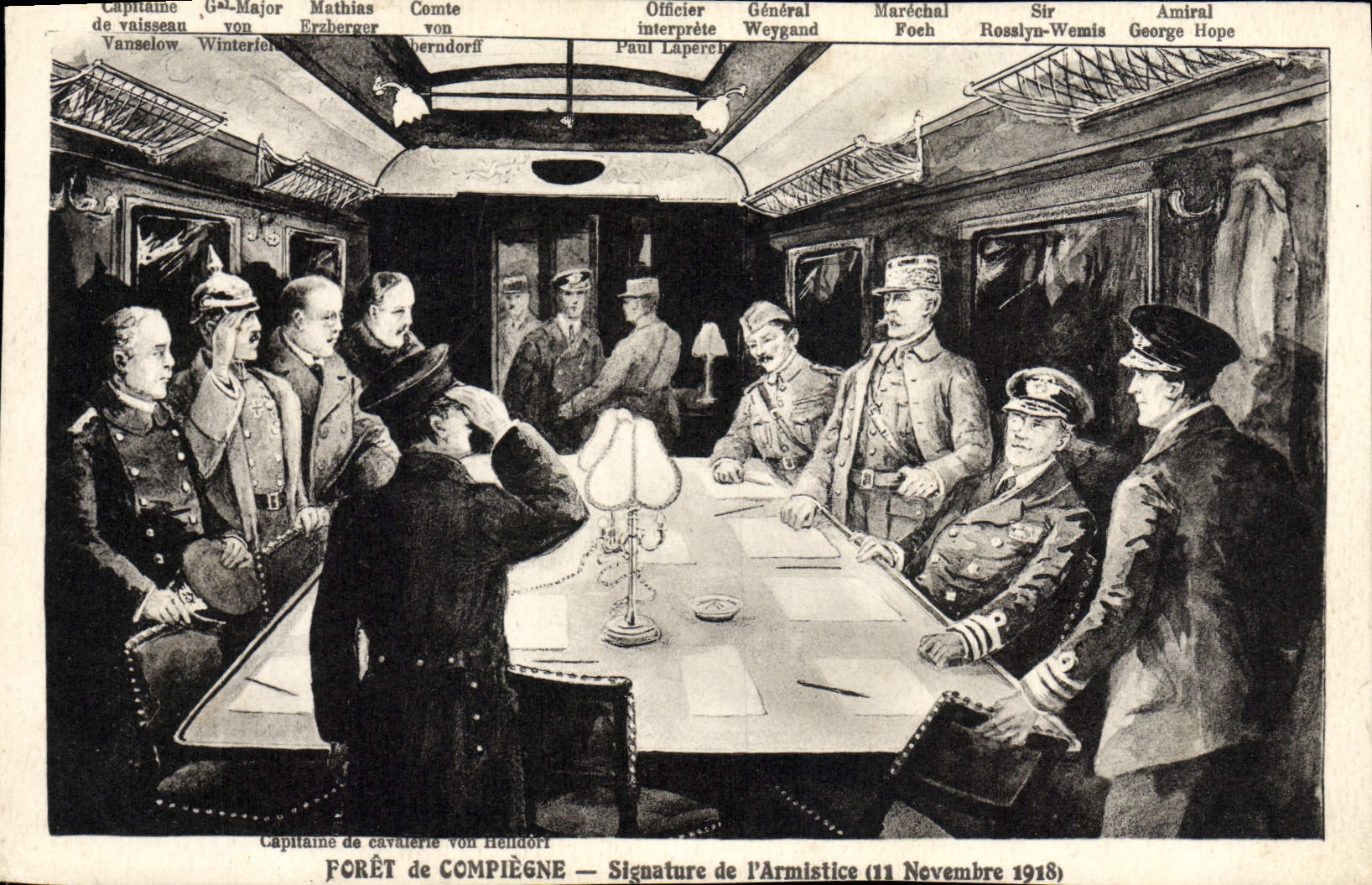 CPA Foret De Compiegne Interieur du Wagon de L'Armistice Militaria