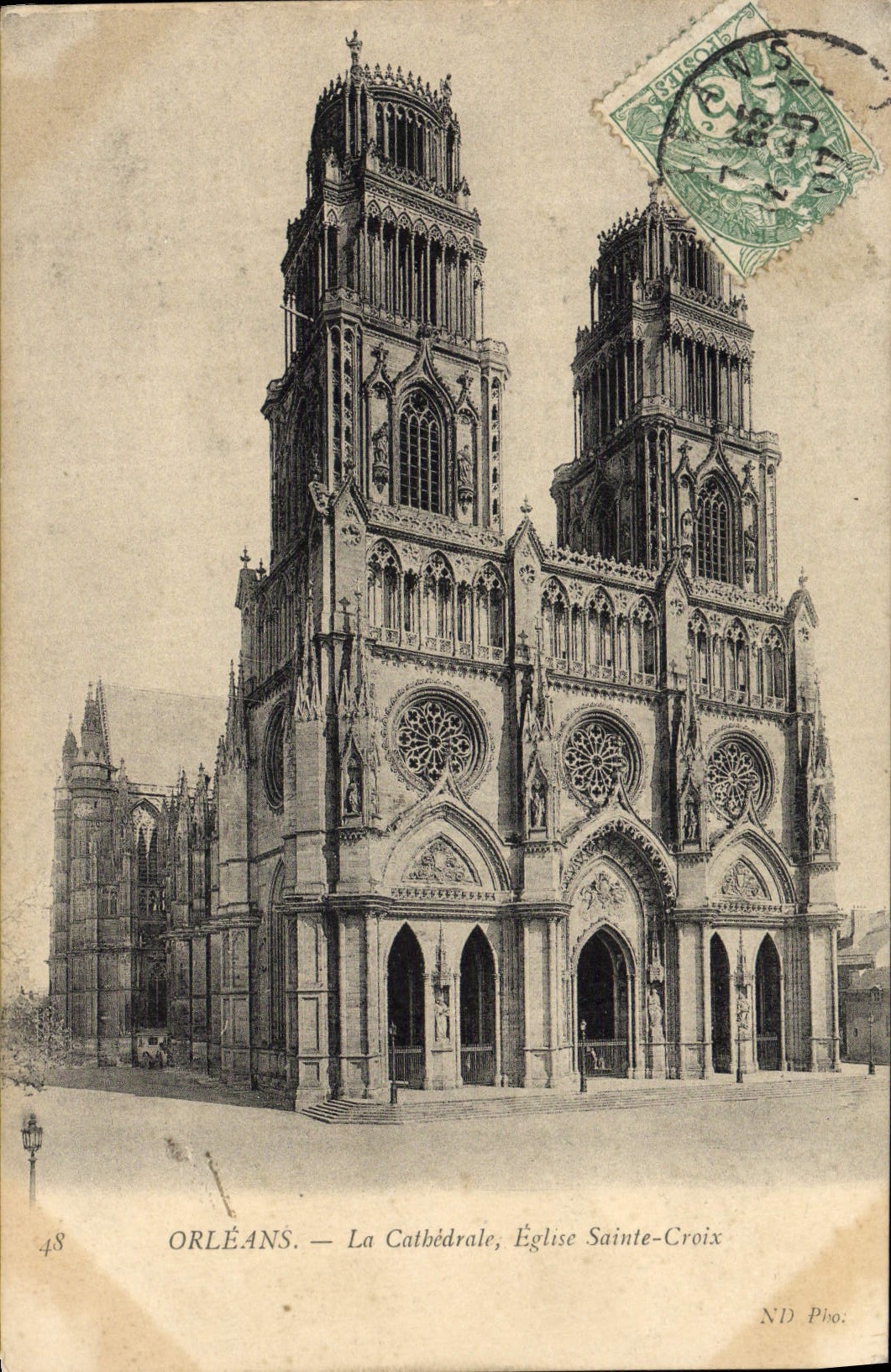 CPA Orleans La Cathedrale Eglise Sainte Croix