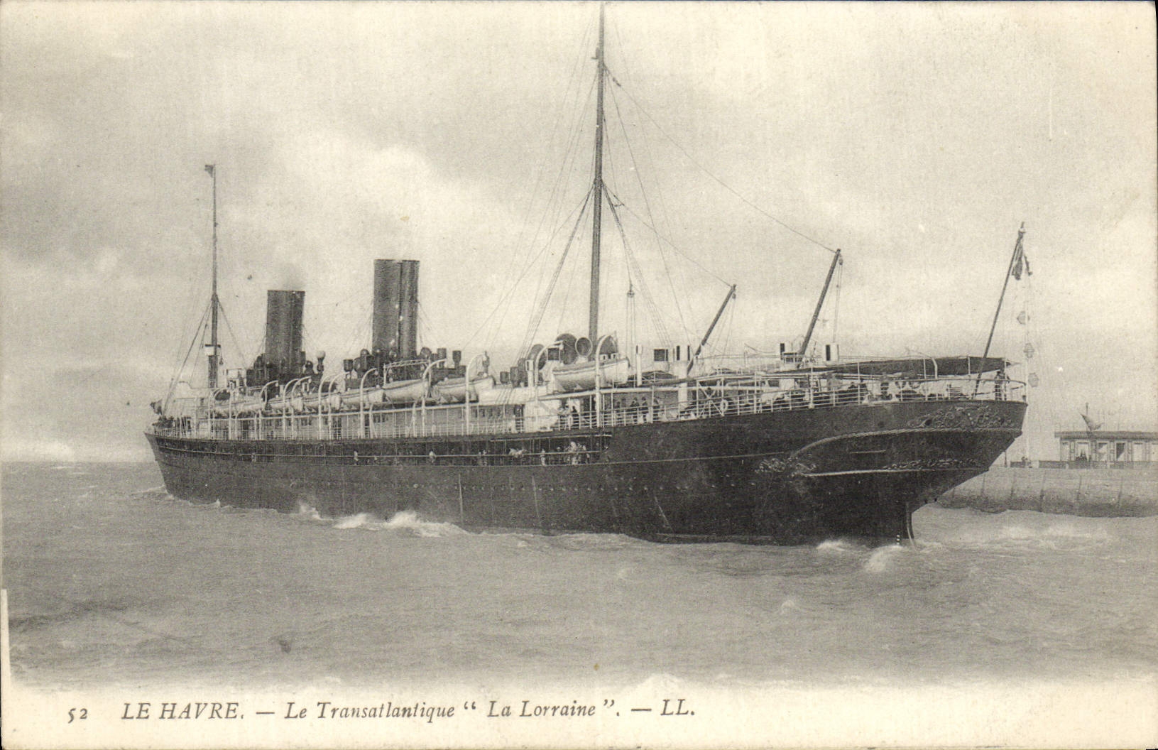 CPA Le Havre Le Transatlantique La Lorraine Bateau