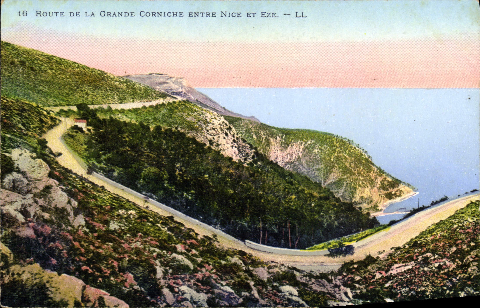 CPA Route De La Grande Corniche Entre NIce Et Eze