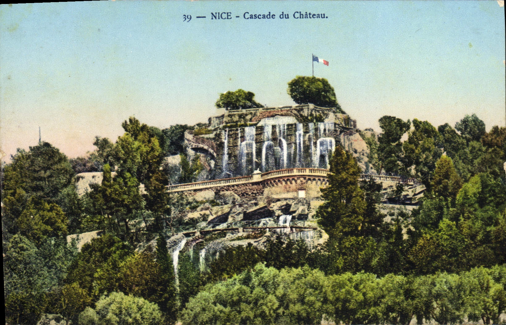 CPA Nice Cascade Du Chateau