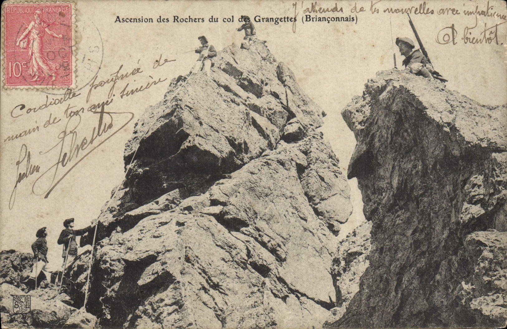 CPA Ascension Des Rochers Du Col Grangettes Brianconnais Chasseurs alpins