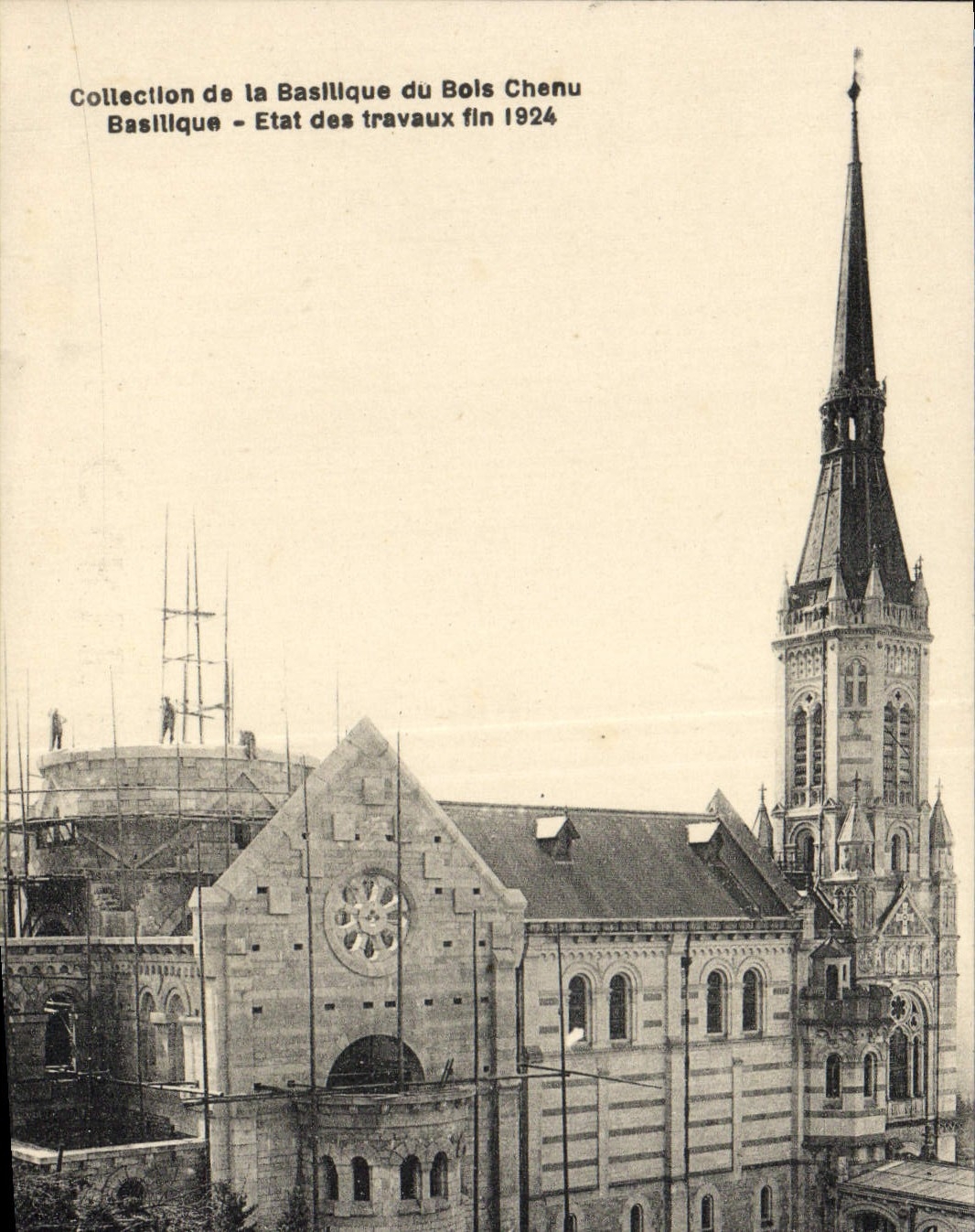 CPA Basilique Etat Des Travaux fin 1924 Basilique du Bois Chenu