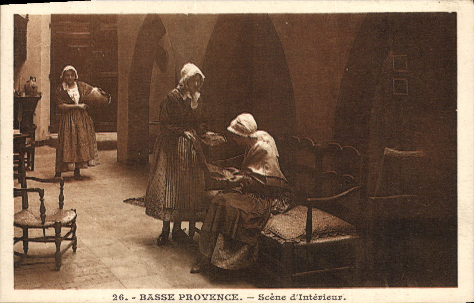 CPA Basse Provence Scene D'Interieur