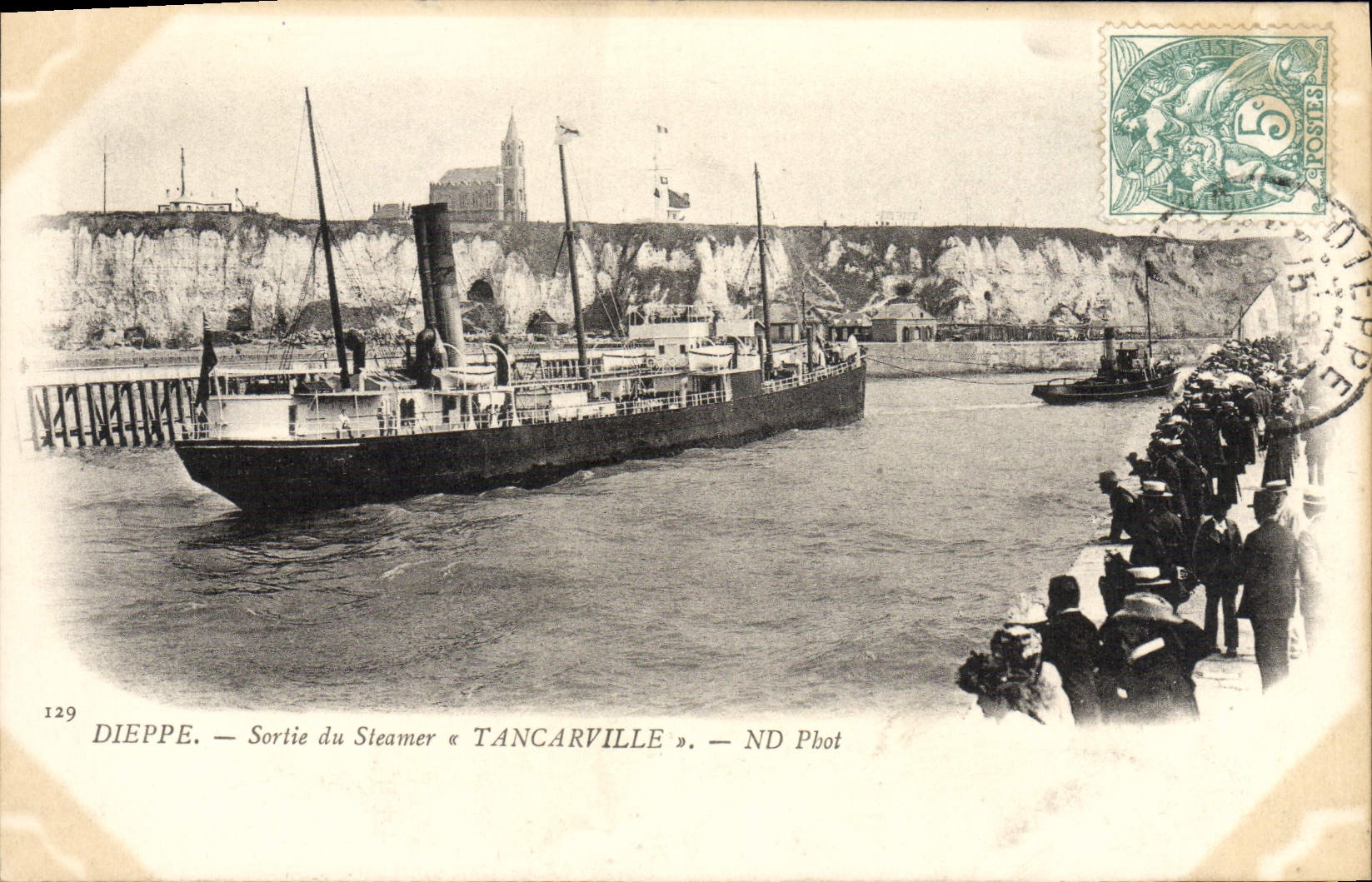 CPA Dieppe Sartie Du Steamer Tancarville Bateau