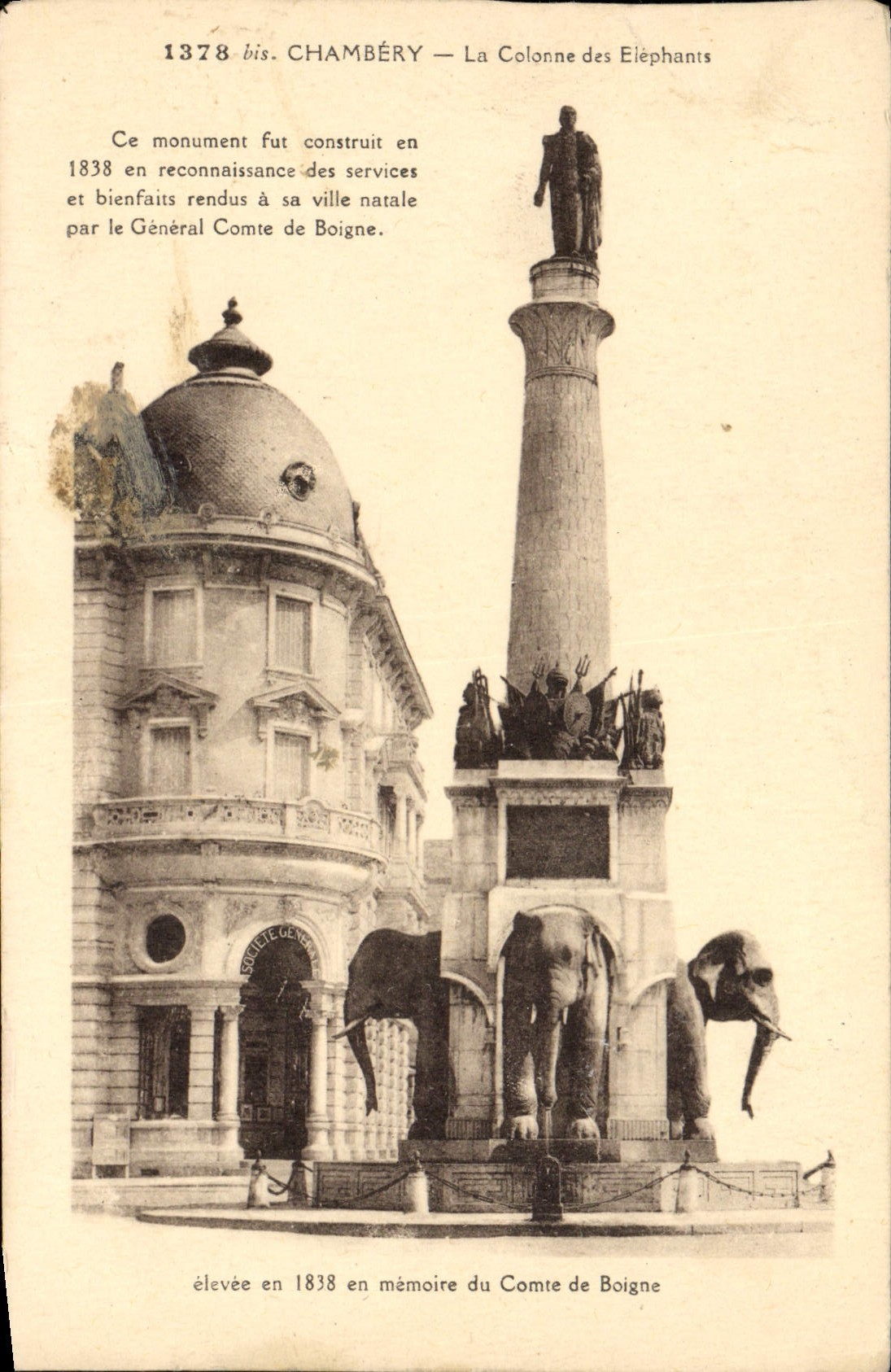 CPA Chambery La Colonne Des Elephants