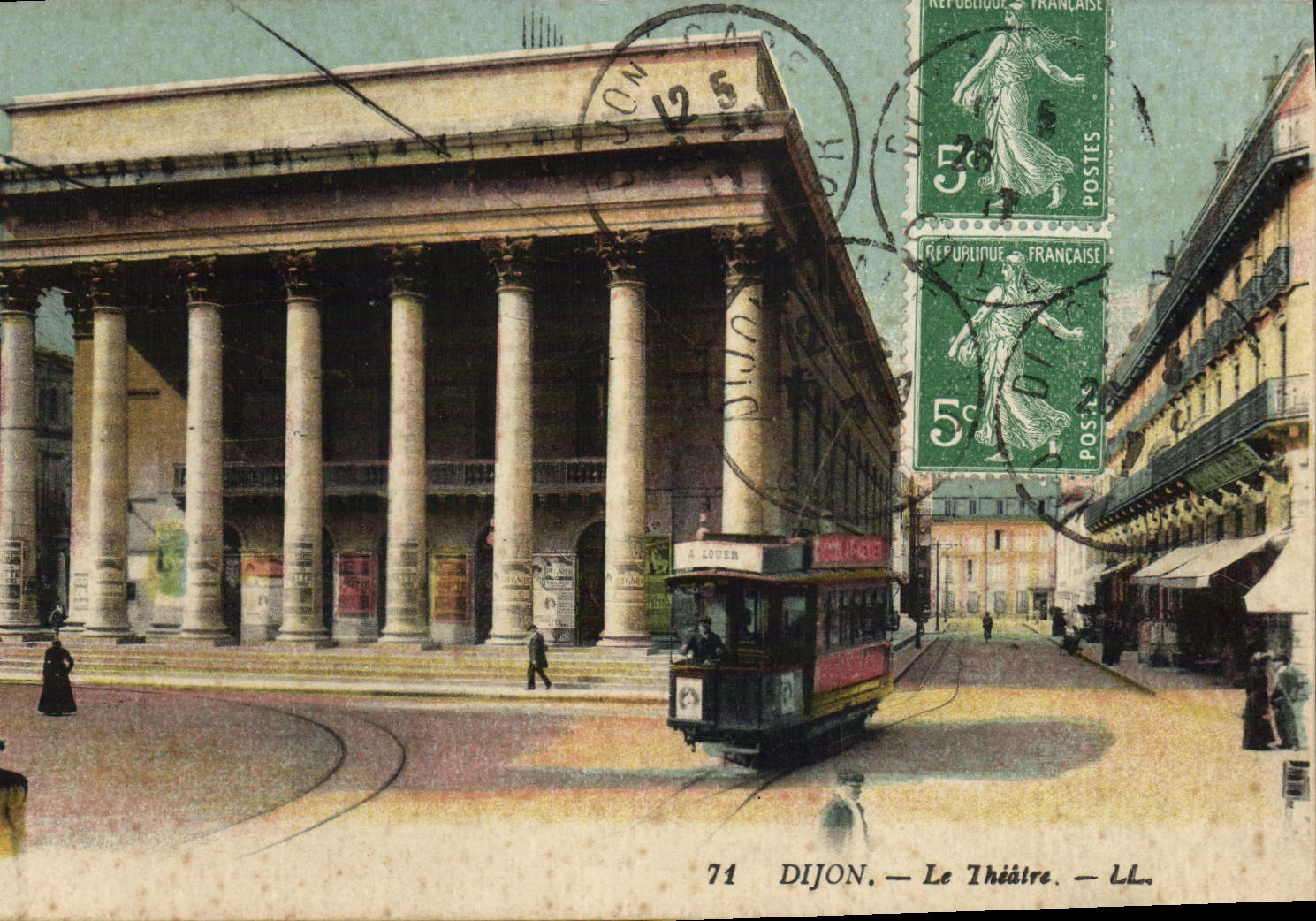 CPA Dijon Le Theatre Tramway
