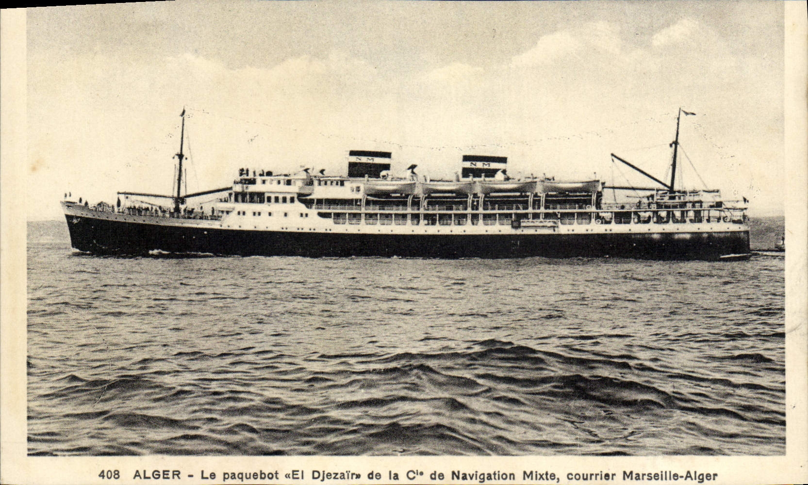 CPA Alger Le Paquebot El Djezair de la Cie de Navigation Mixte courrier Marseille alger